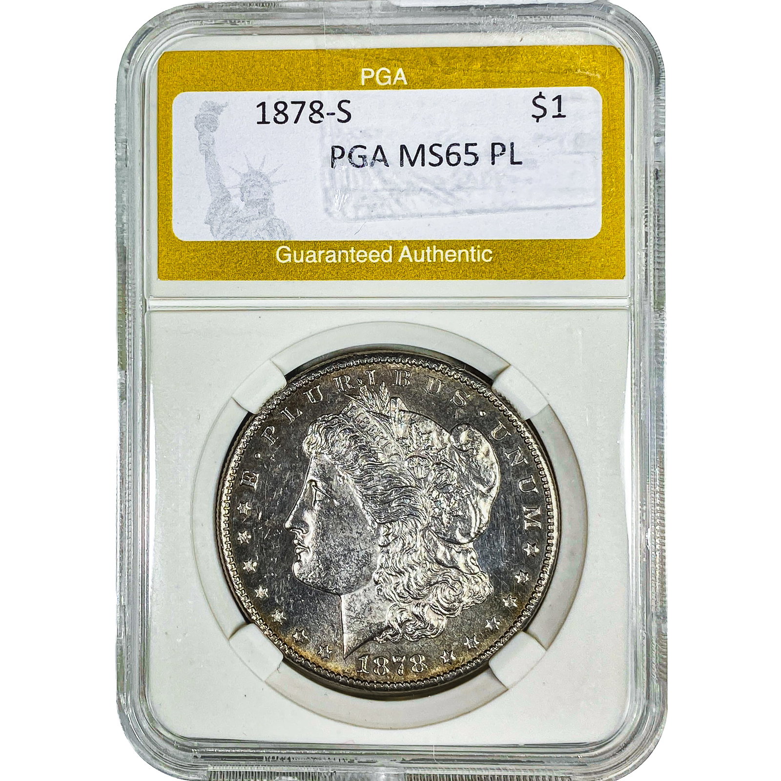 1878-S Morgan Silver Dollar PGA MS65 PL: 1878-S Morgan Silver Dollar PGA MS65 PL