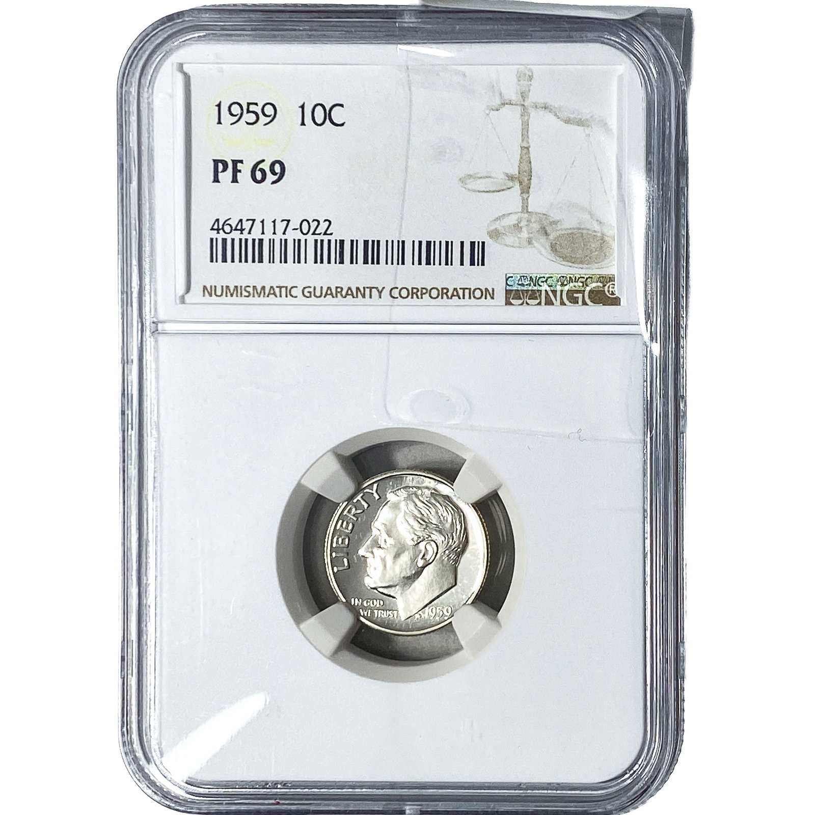 1959 Roosevelt Dime NGC PF69