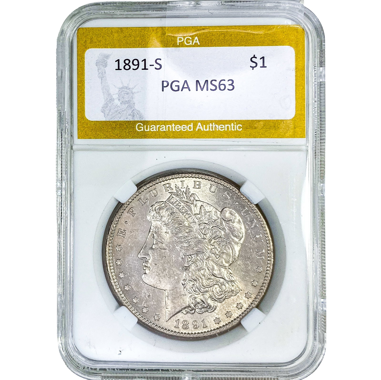 1891-S Morgan Silver Dollar PGA MS63