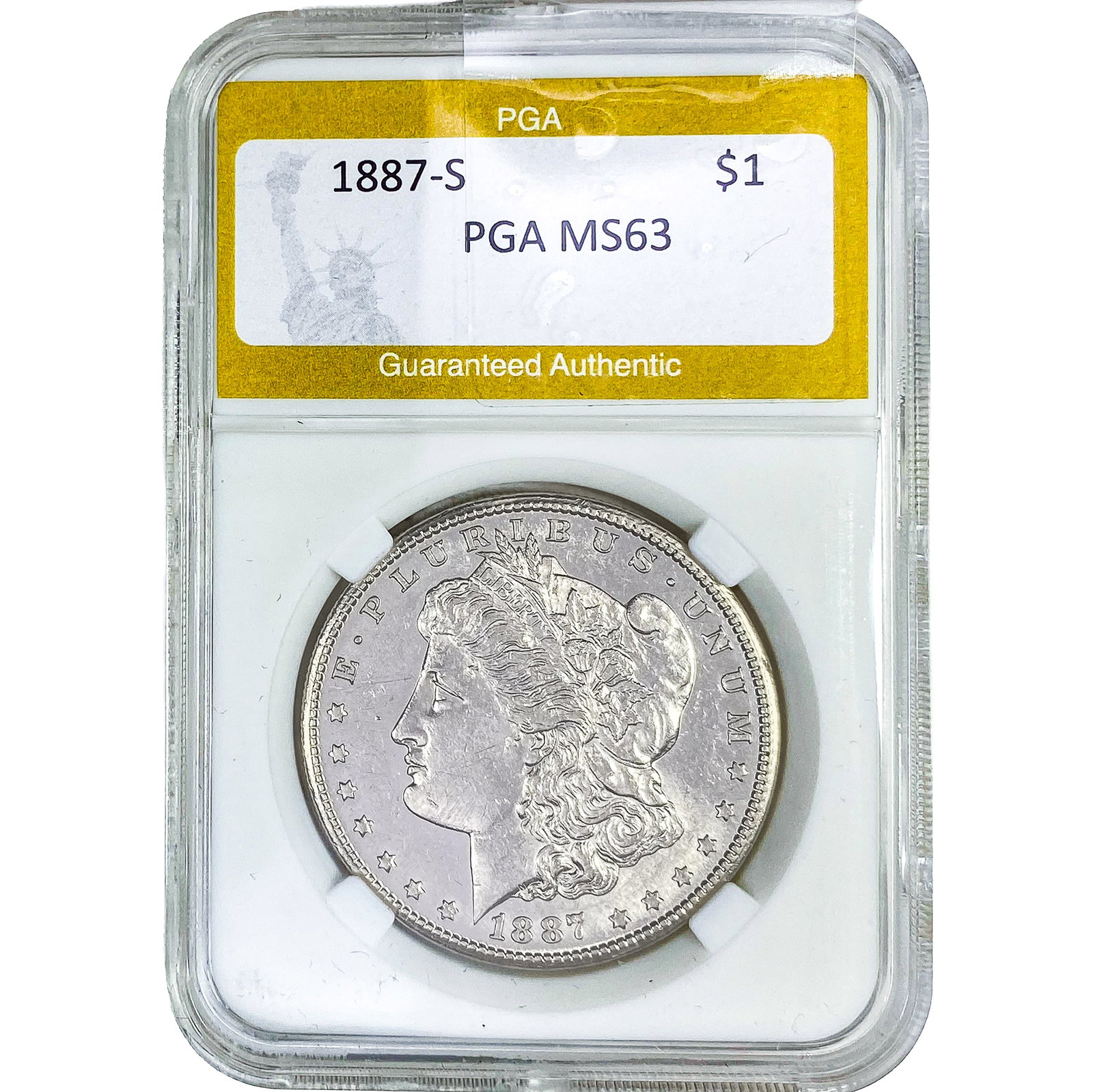1887-S Morgan Silver Dollar PGA MS63