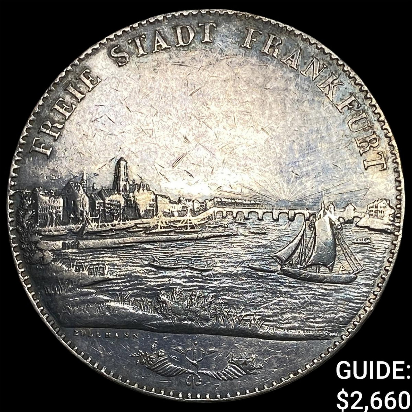 1841 German States Frankfurt Silver 2 Thaler: 1841 German States Frankfurt Silver 2 Thaler
