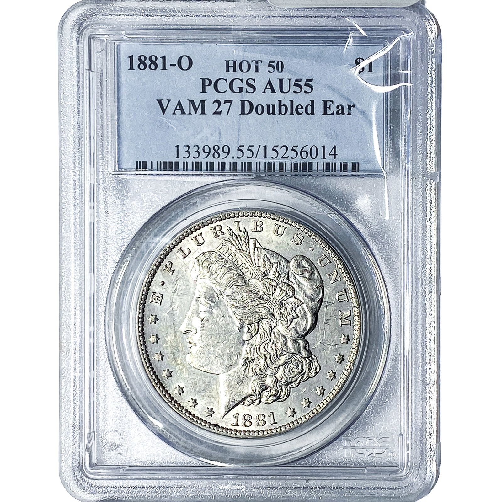 1881-O Morgan Silver Dollar PCGS AU55 HOT 50 VAM 27: 1881-O Morgan Silver Dollar PCGS AU55 HOT 50 VAM 27
