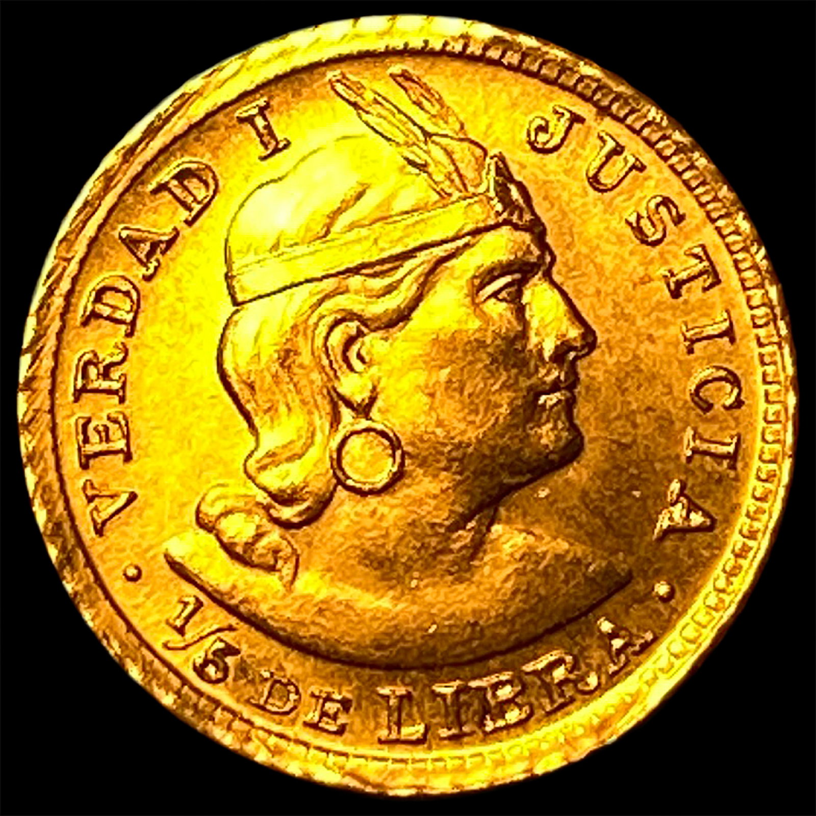 Gold 1964 Peru 1/5 Libra GEM BU (1 of 2)