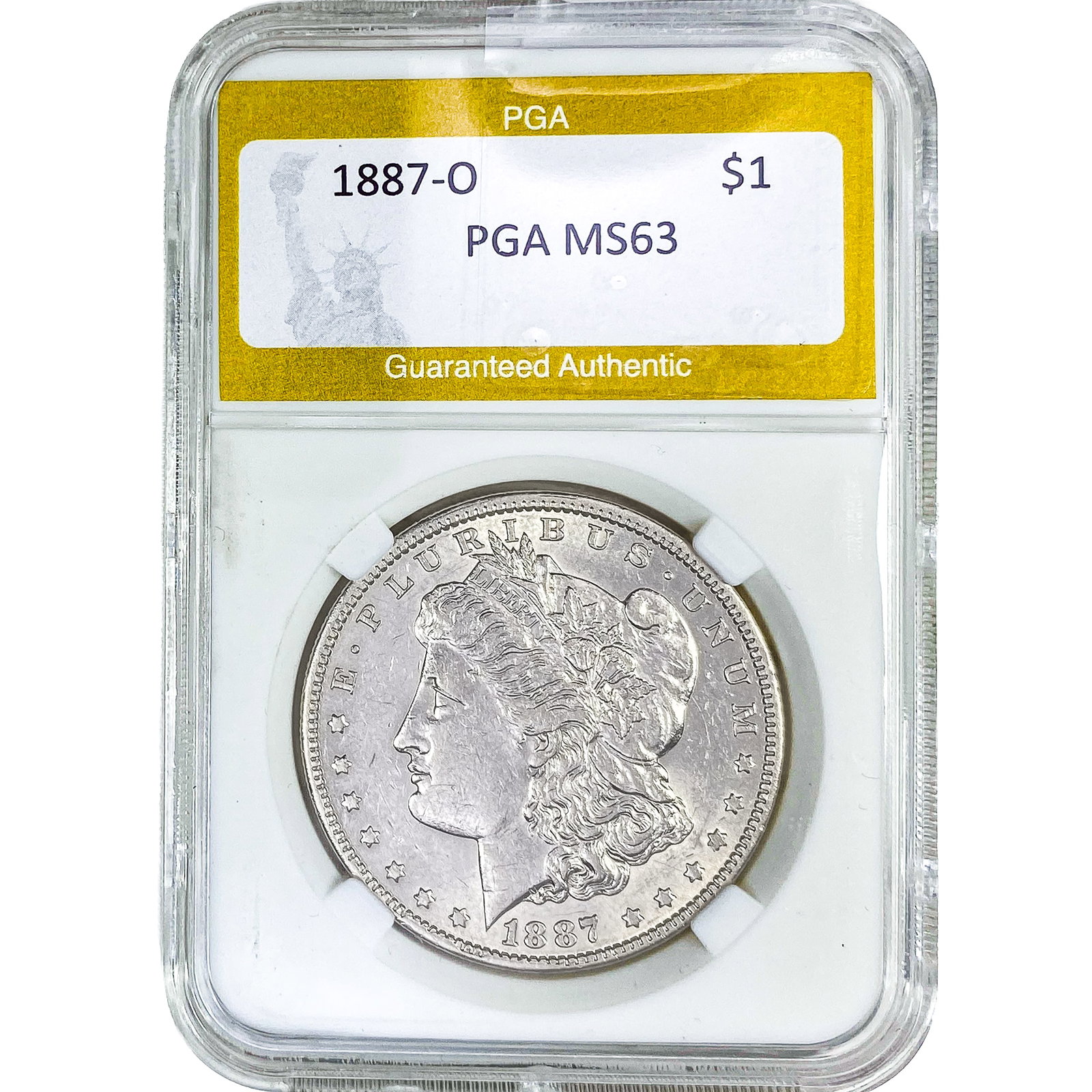 1887-O Morgan Silver Dollar PGA MS63