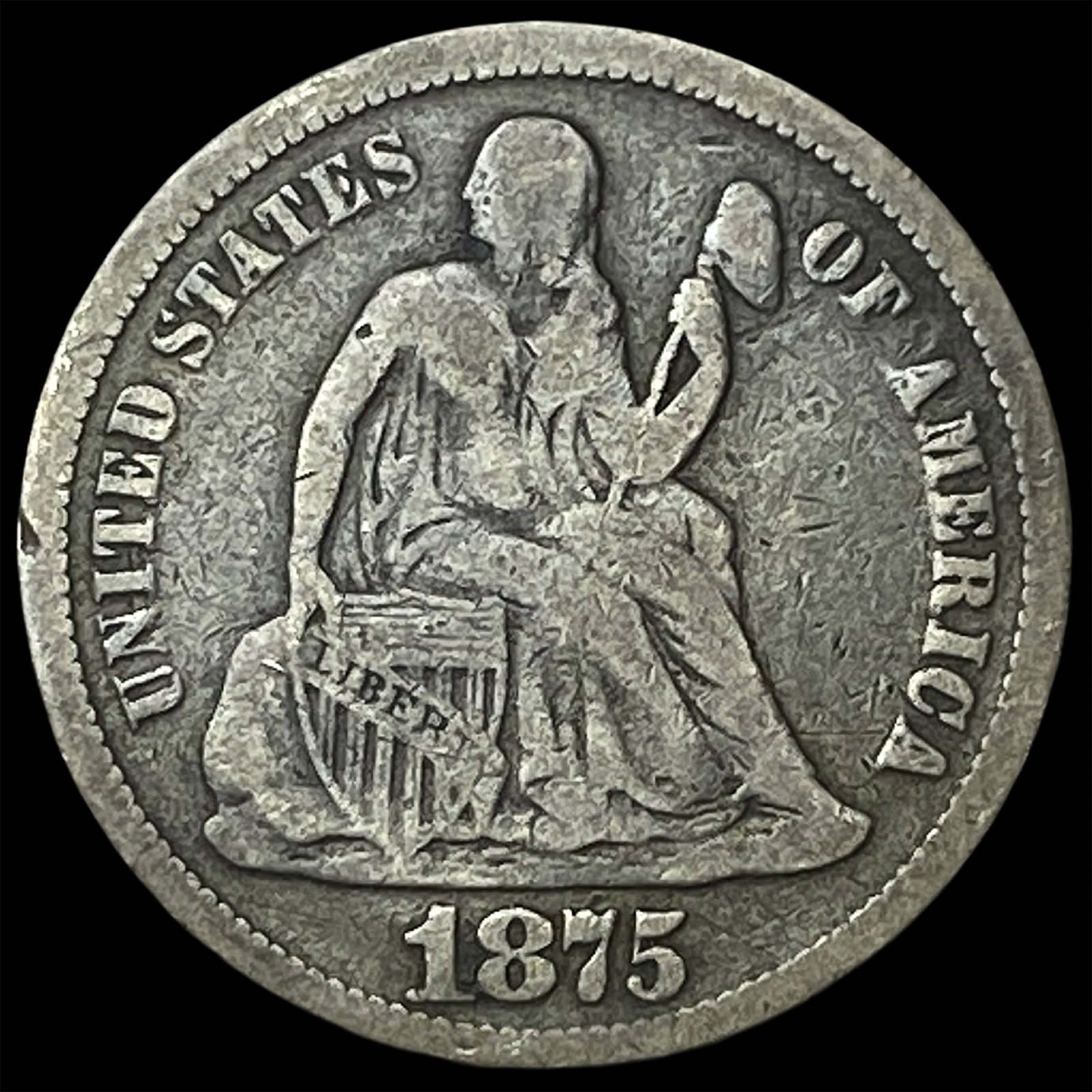 1875 Seated Liberty Dime LIGHTLY CIRCULATED: 1875 Seated Liberty Dime LIGHTLY CIRCULATED