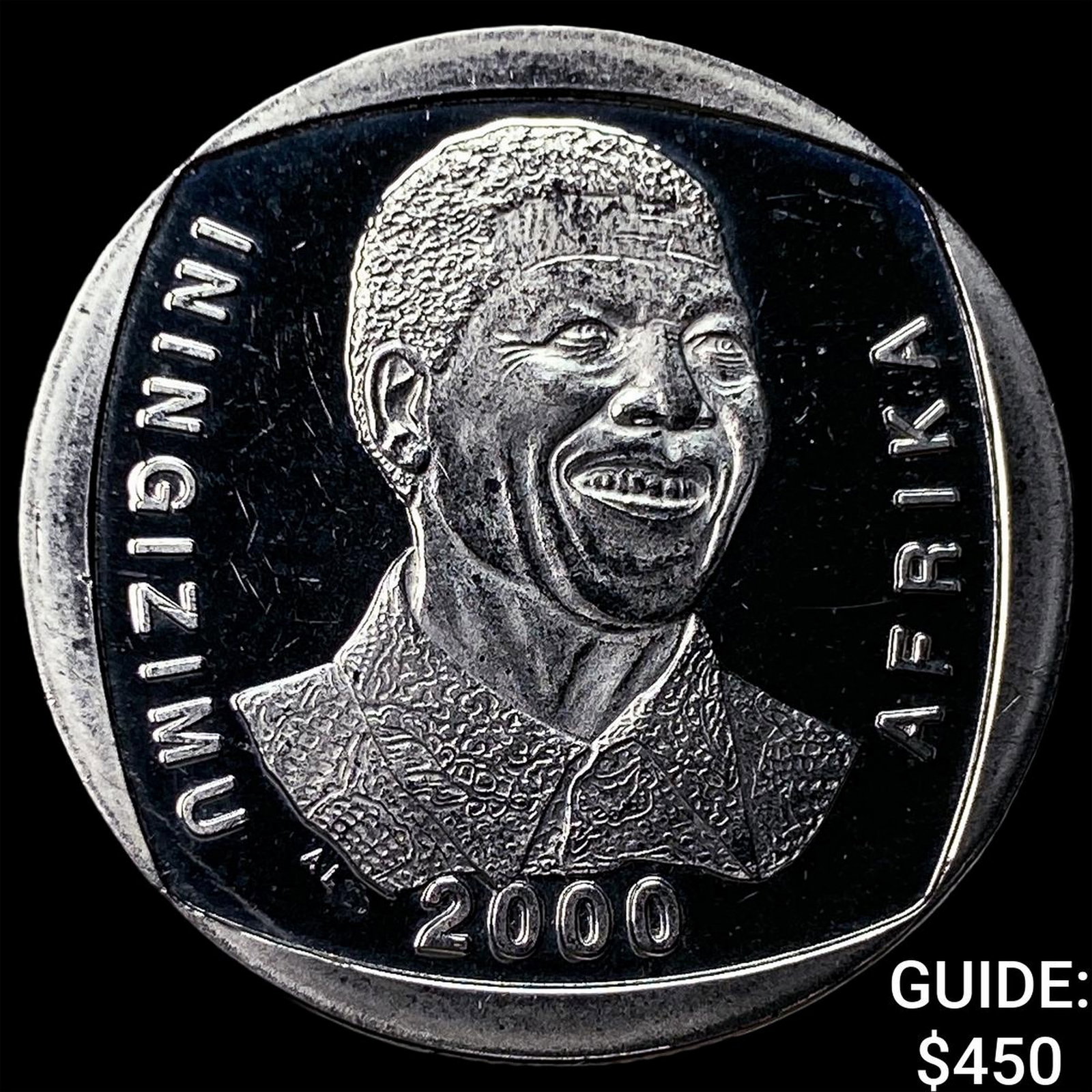 2000 South Africa 5 Rand Proof-Nelson Mandela: 2000 South Africa 5 Rand Proof-Nelson Mandela