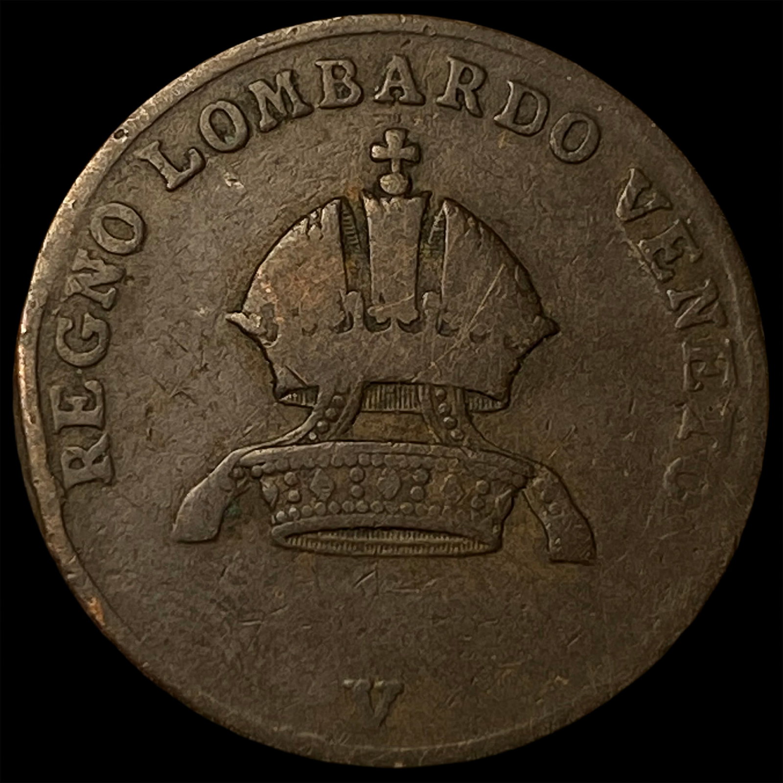 1822 Copper 3 Centesimi Regno Lombardo-Veneto LIGHTLY CIRCULATED: 1822 Copper 3 Centesimi Regno Lombardo-Veneto LIGHTLY CIRCULATED