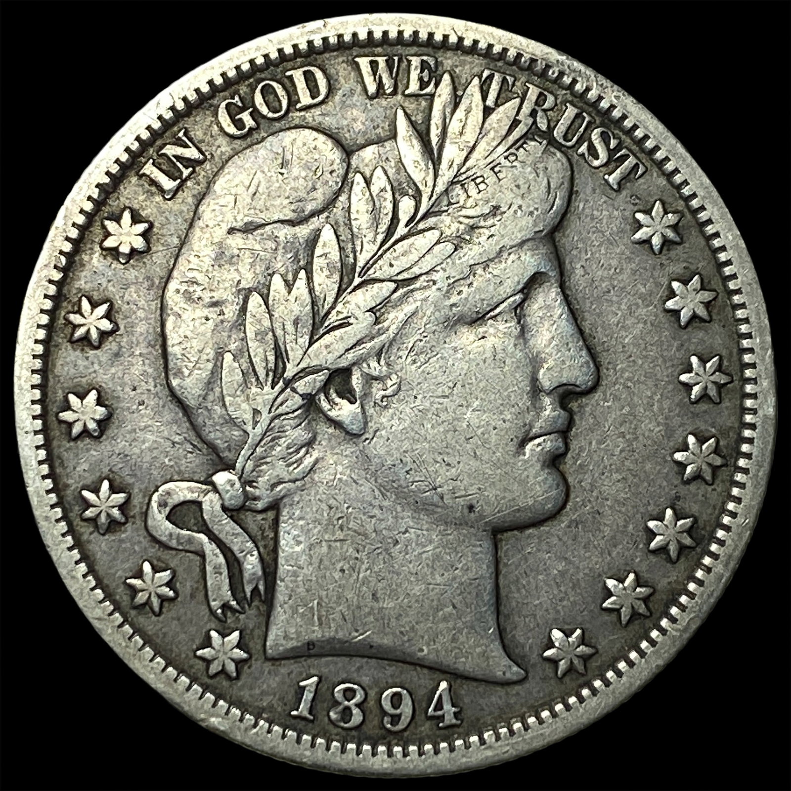 1894-S Silver Barber Half Dollar NEARLY UNCIRCULATED: 1894-S Silver Barber Half Dollar NEARLY UNCIRCULATED