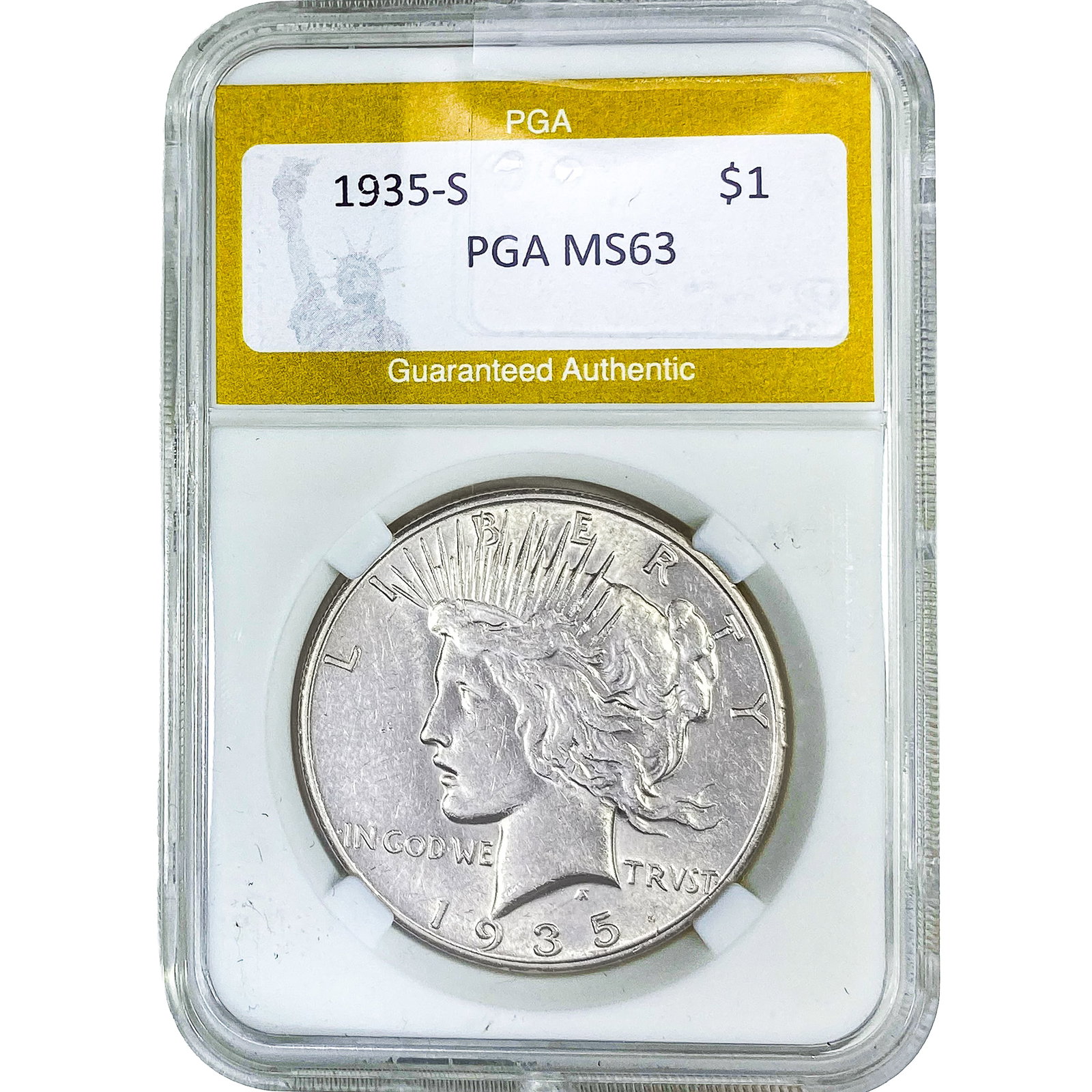 1935-S Silver Peace Dollar PGA MS63