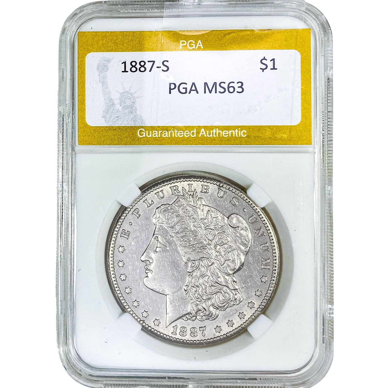 1887-S Morgan Silver Dollar PGA MS63