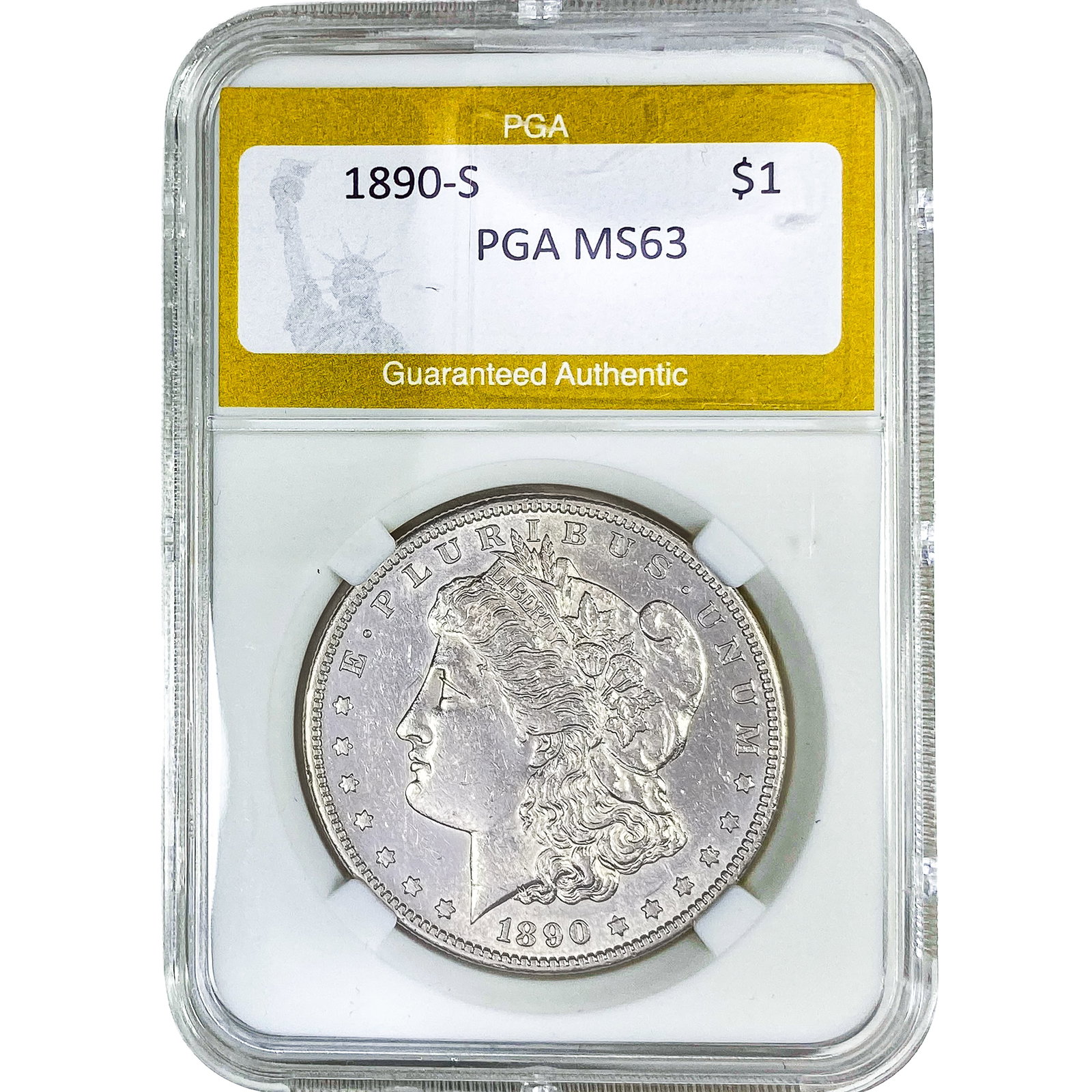 1890-S Morgan Silver Dollar PGA MS63