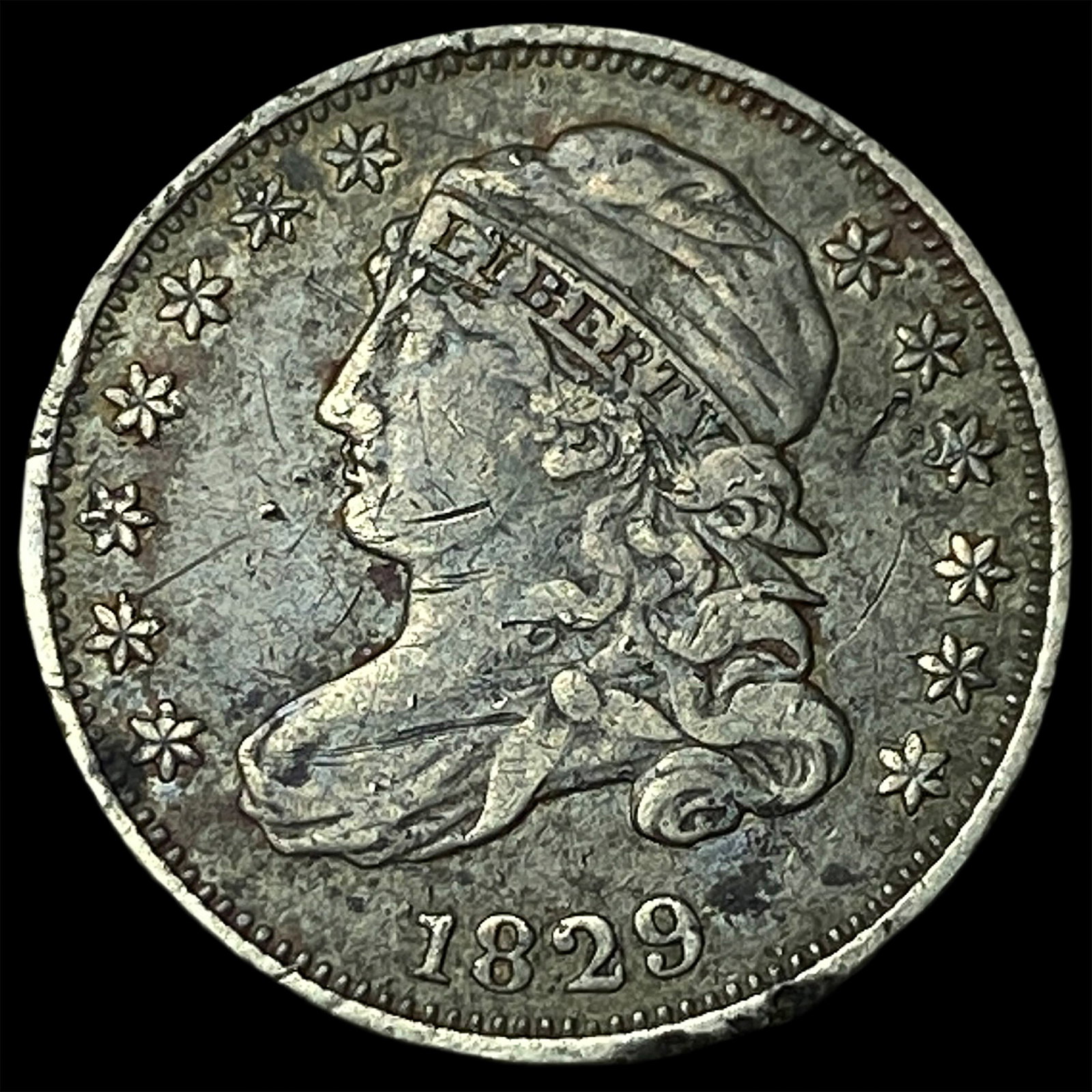 1829 Capped Bust Dime NEARLY UNCIRCULATED: 1829 Capped Bust Dime NEARLY UNCIRCULATED