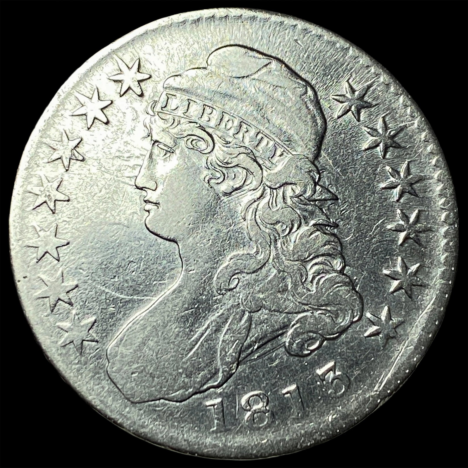 1813 Capped Bust Half Dollar NEARLY UNCIRCULATED: 1813 Capped Bust Half Dollar NEARLY UNCIRCULATED