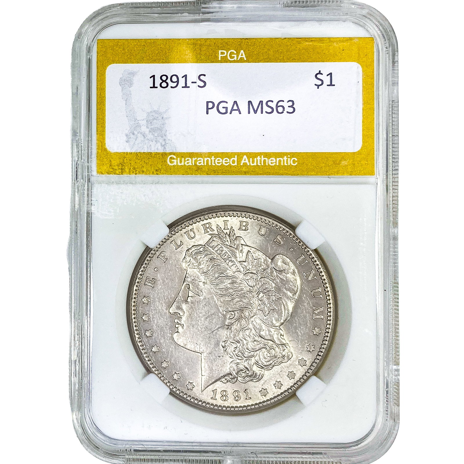 1891-S Morgan Silver Dollar PGA MS63