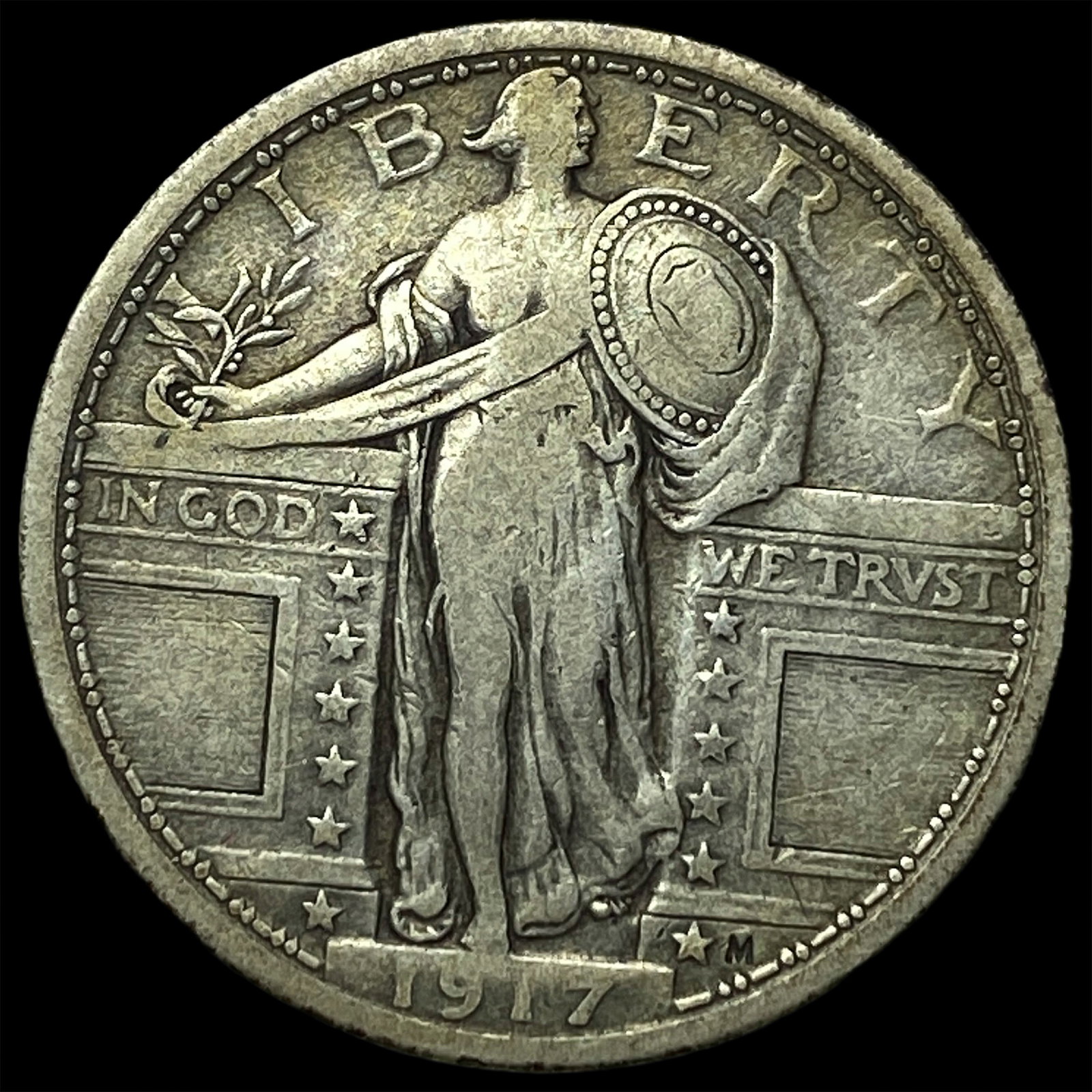 1917 Type 1 Standing Liberty Quarter NEARLY UNCIRCULATED: 1917 Type 1 Standing Liberty Quarter NEARLY UNCIRCULATED