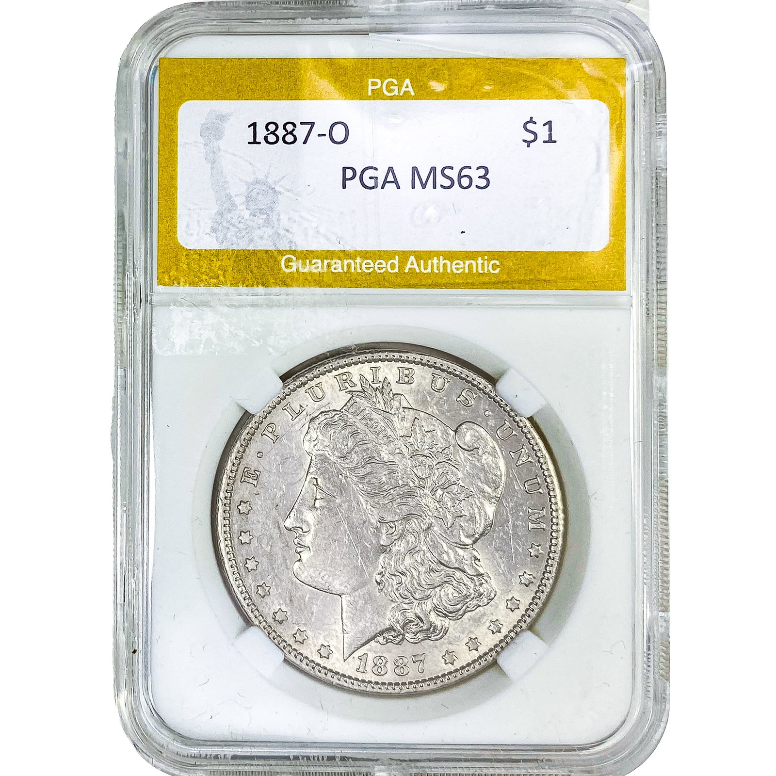 1887-O Morgan Silver Dollar PGA MS63: 1887-O Morgan Silver Dollar PGA MS63