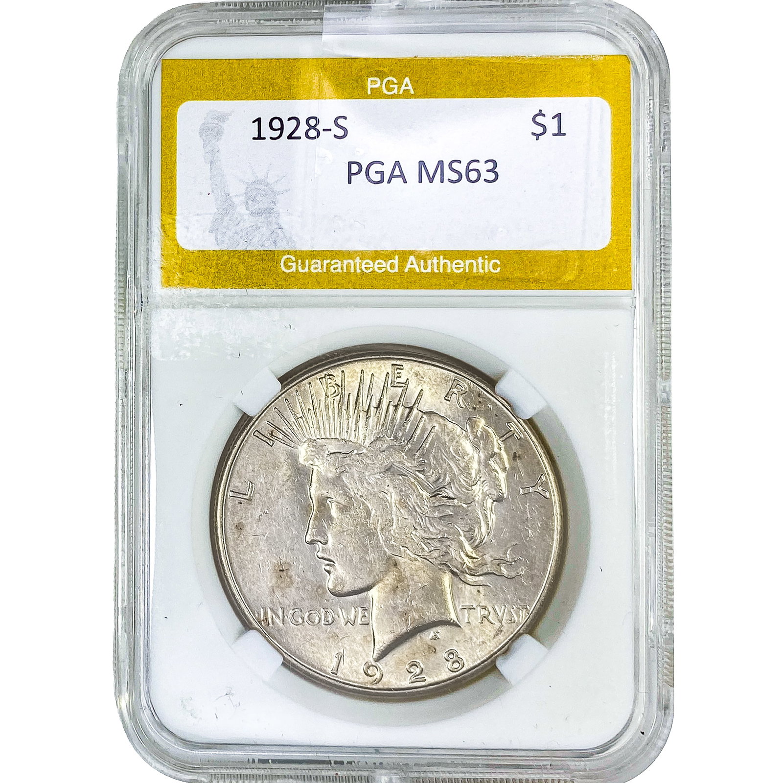 1928-S Silver Peace Dollar PGA MS63