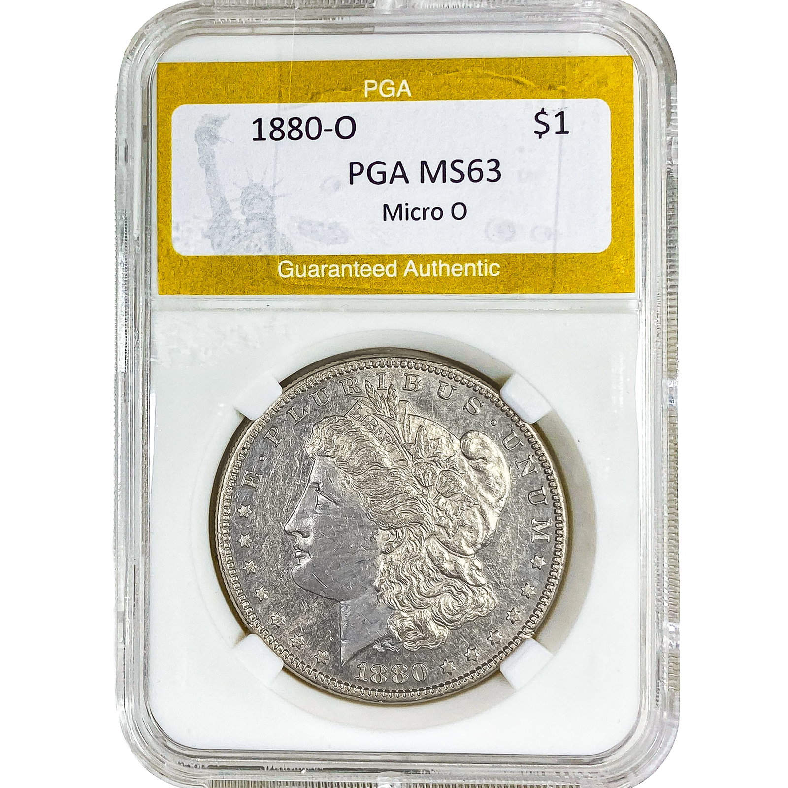 1880-O Morgan Silver Dollar PGA MS63 Mirco O