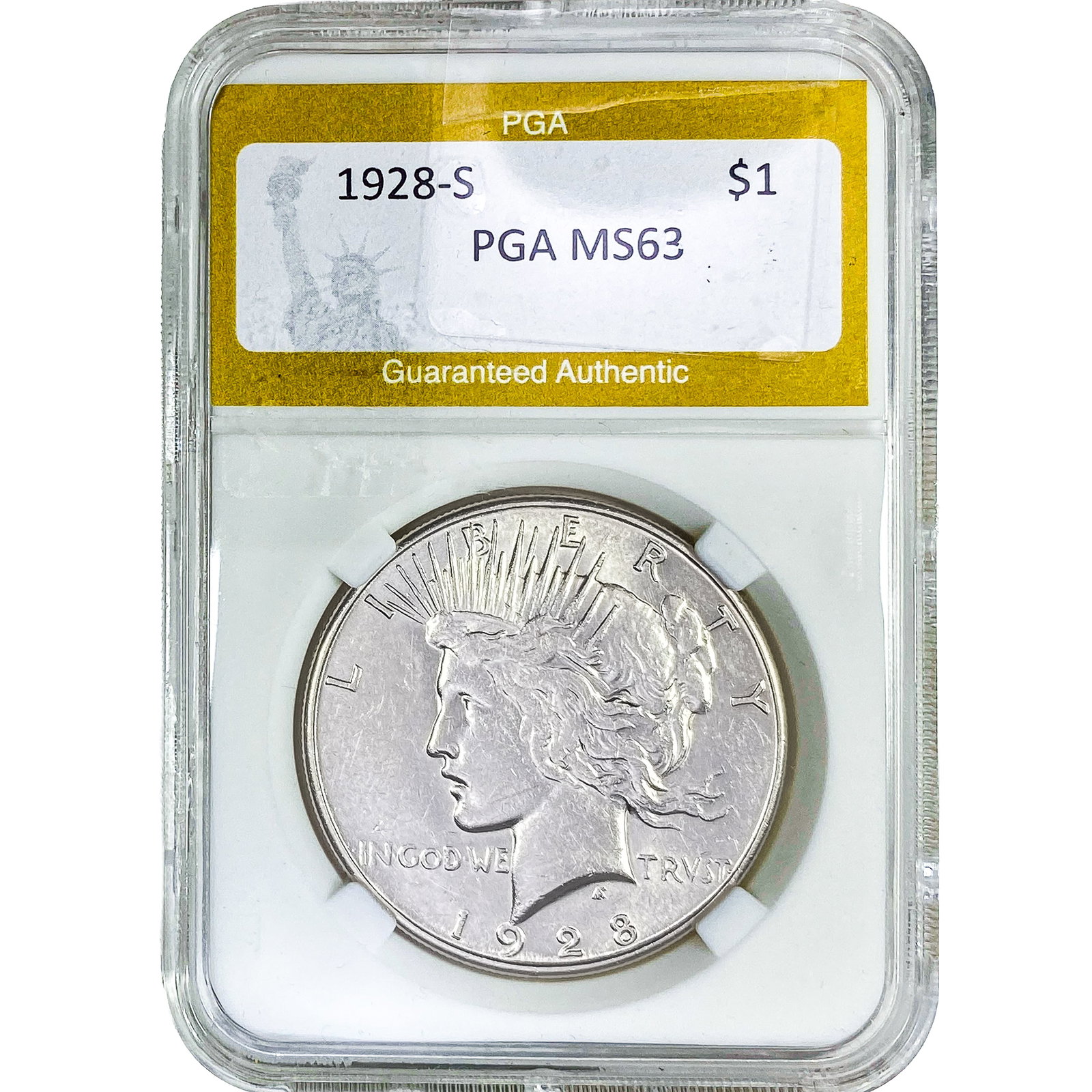 1928-S Silver Peace Dollar PGA MS63