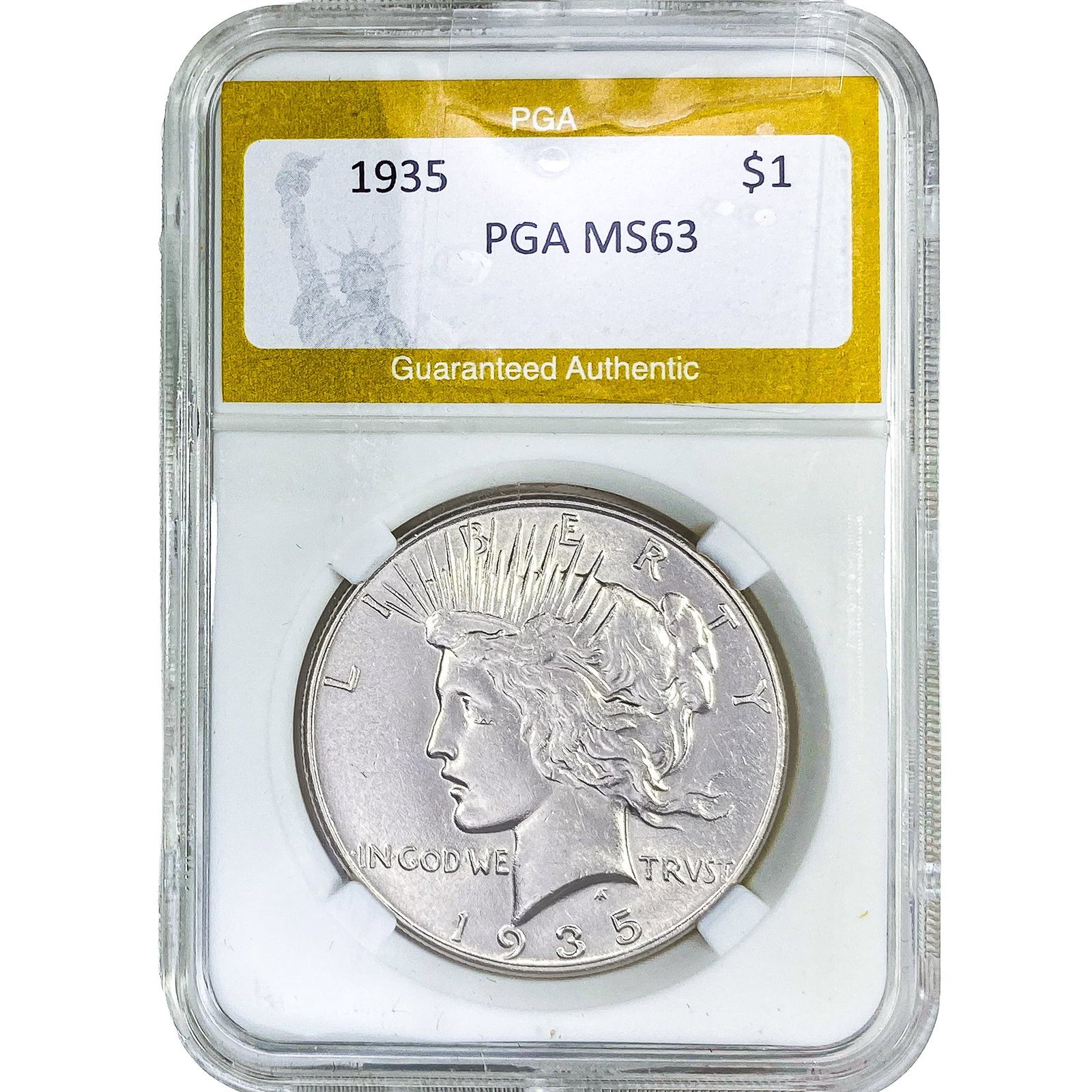 1935 Silver Peace Dollar PGA MS63