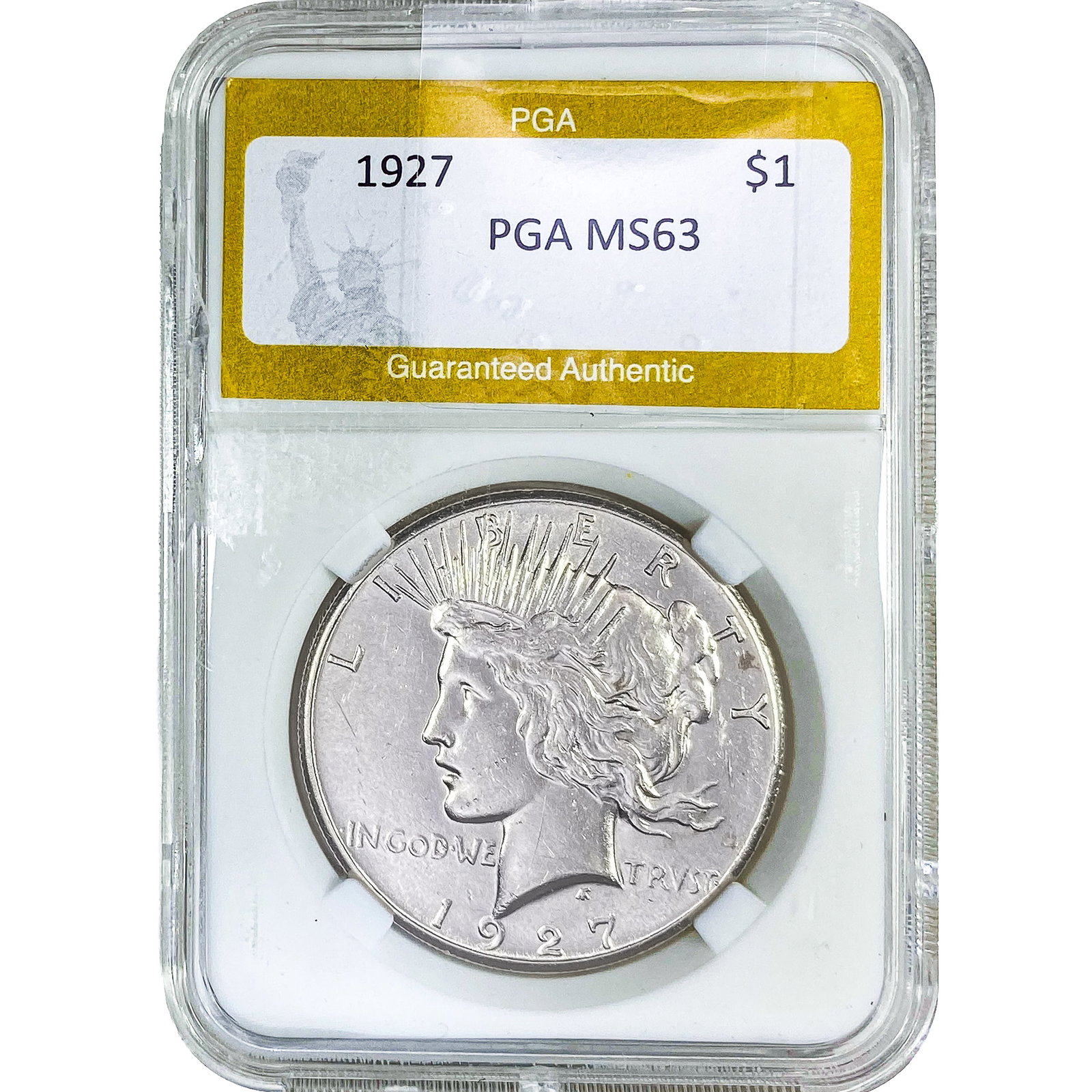 1927 Silver Peace Dollar PGA MS63