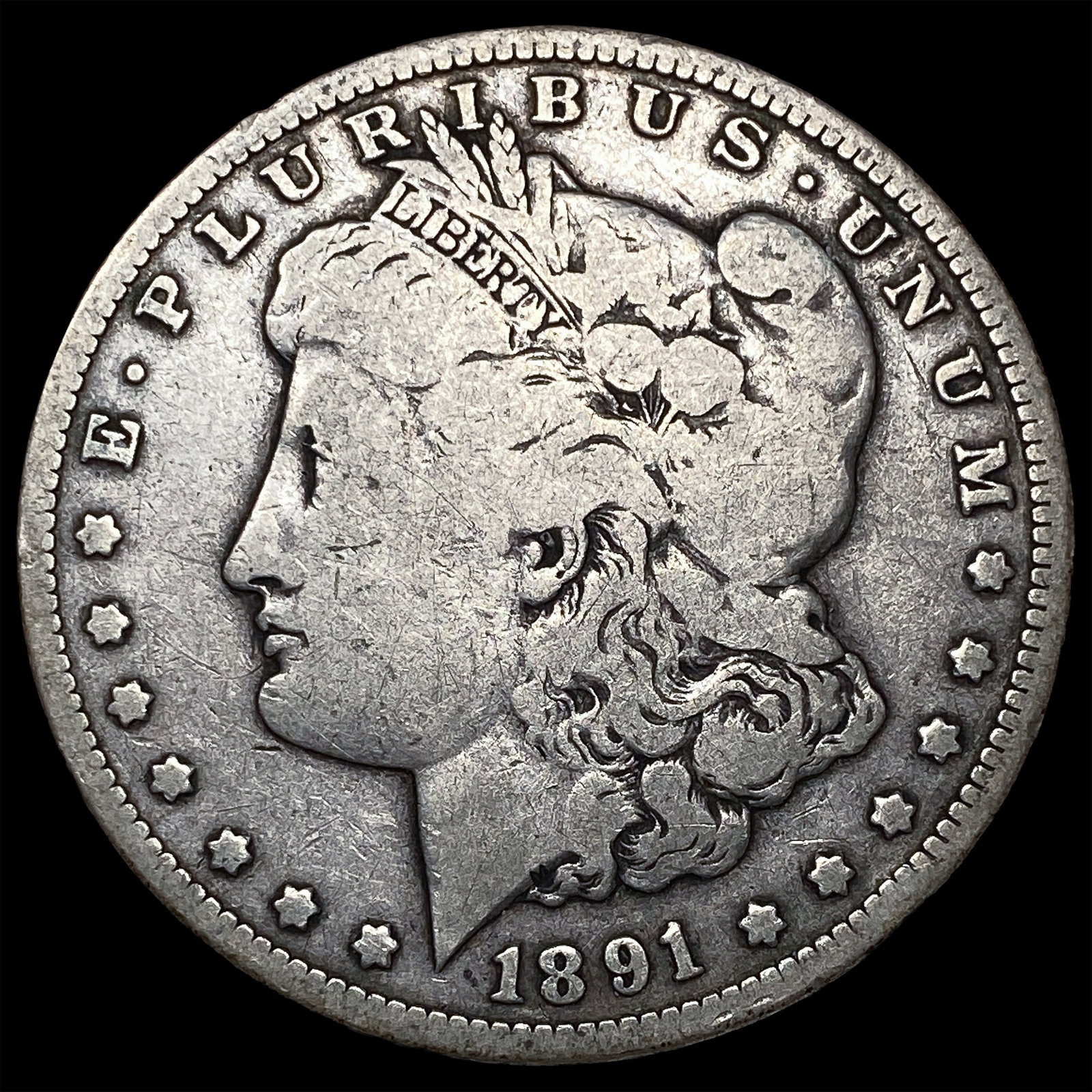 1891-CC Silver Morgan Dollar LIGHTLY CIRCULATED: 1891-CC Silver Morgan Dollar LIGHTLY CIRCULATED