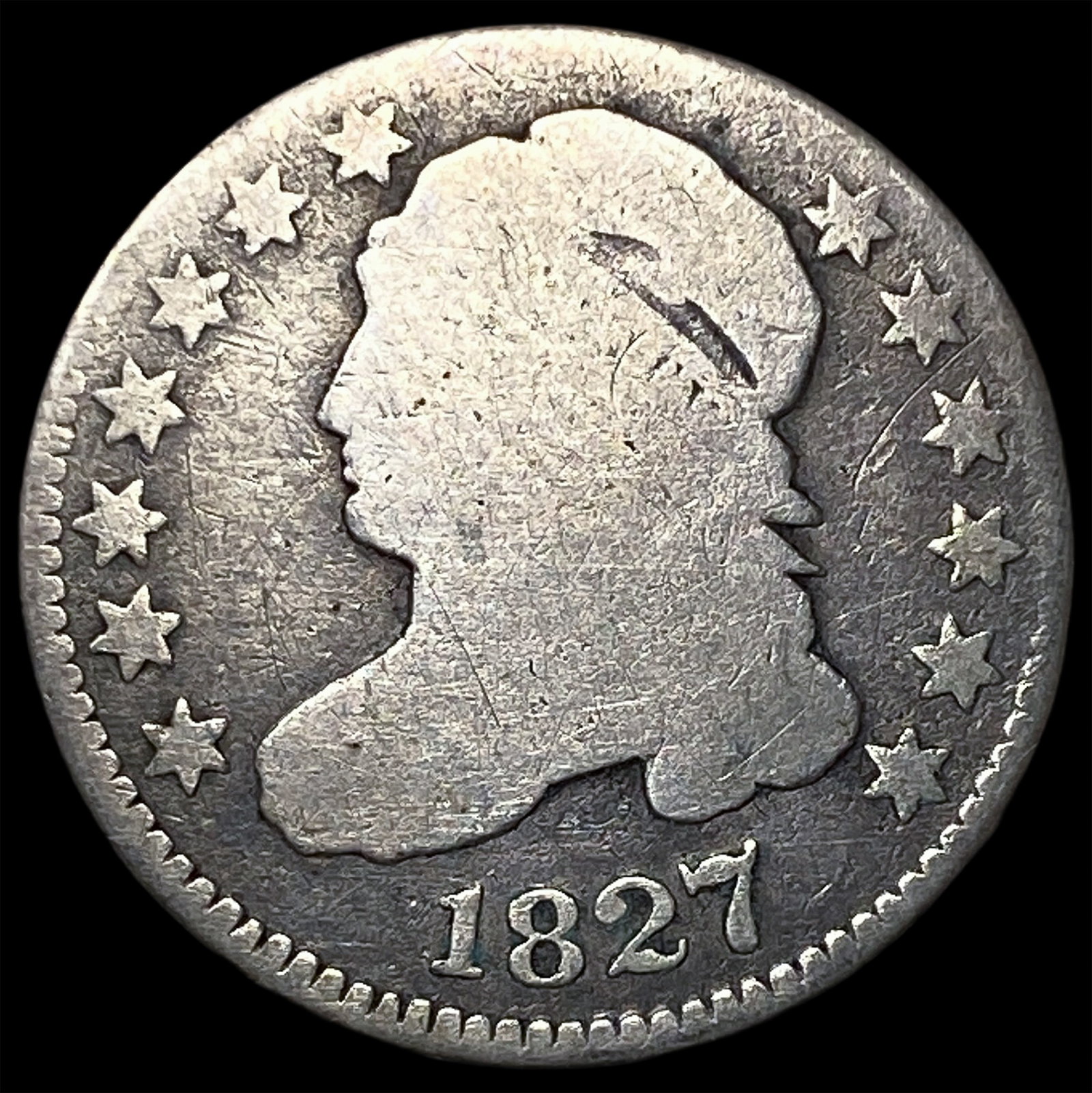 1827 Capped Bust Dime NICELY CIRCULATED: 1827 Capped Bust Dime NICELY CIRCULATED