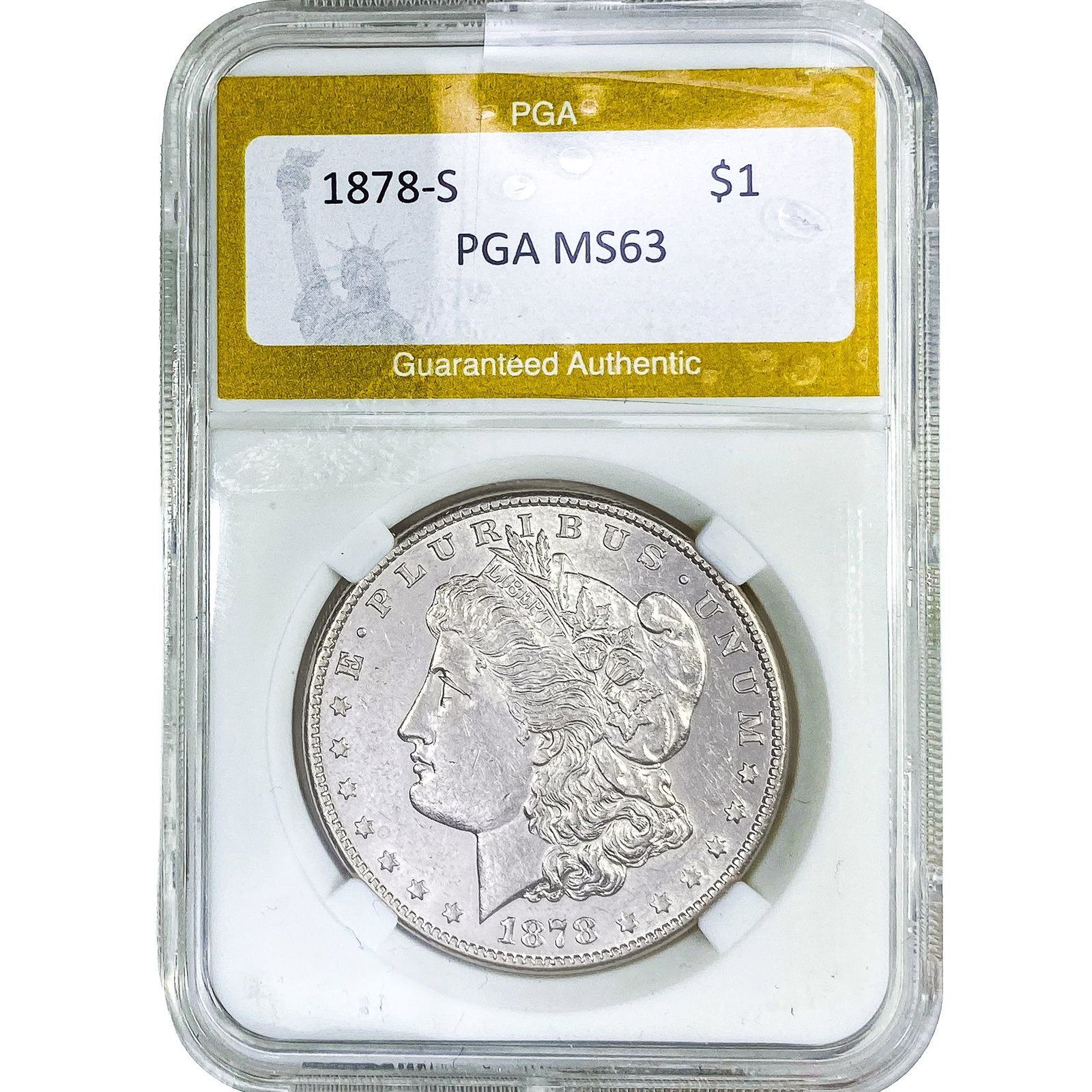 1878-S Morgan Silver Dollar PGA MS63: 1878-S Morgan Silver Dollar PGA MS63