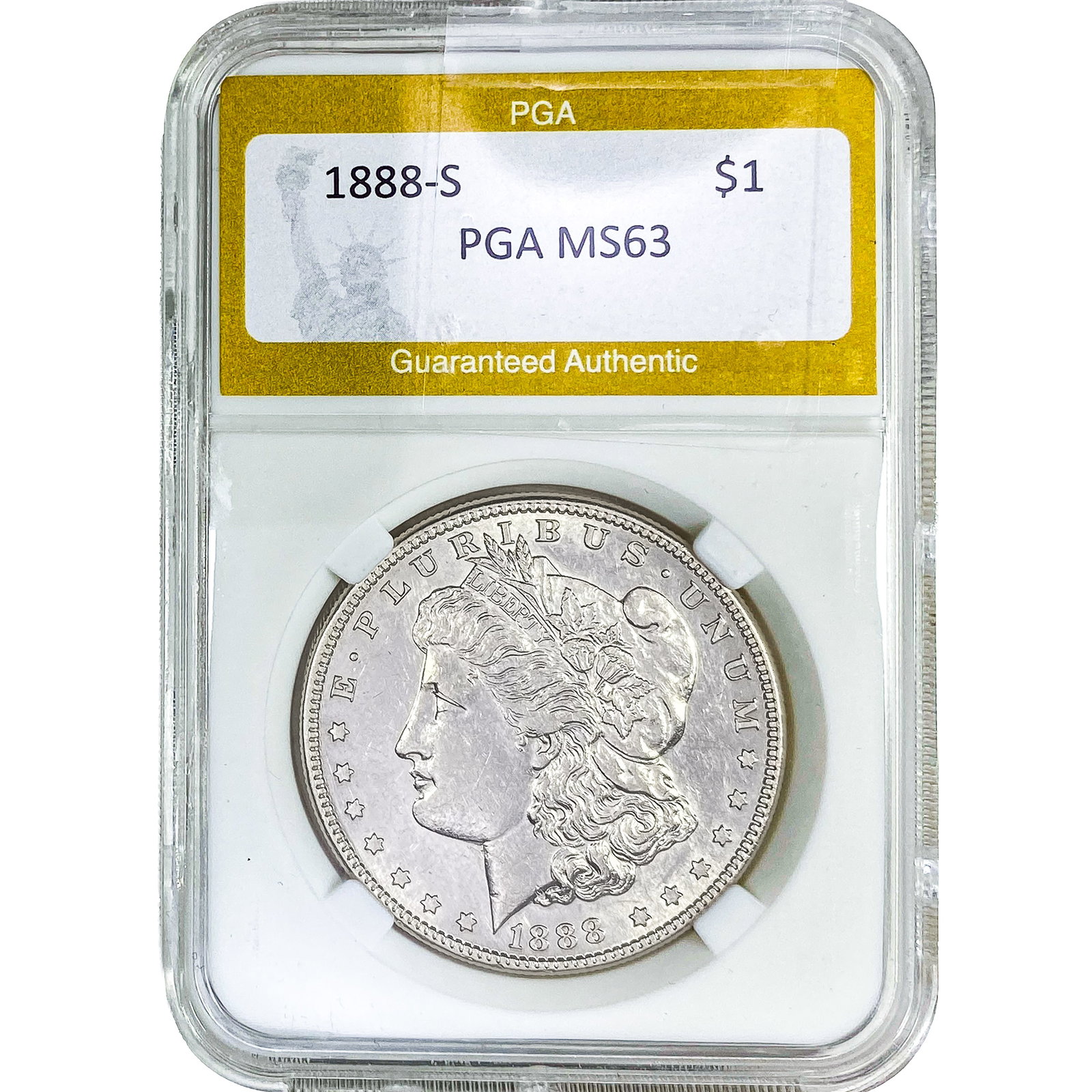1888-S Morgan Silver Dollar PGA MS63: 1888-S Morgan Silver Dollar PGA MS63