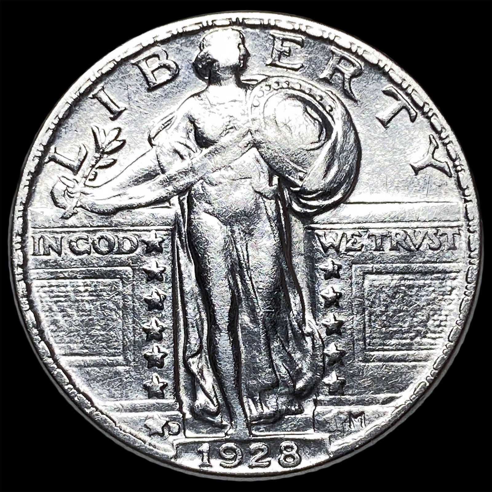 1928-S Silver Standing Liberty Quarter CLOSELY UNCIRCULATED: 1928-S Silver Standing Liberty Quarter CLOSELY UNCIRCULATED
