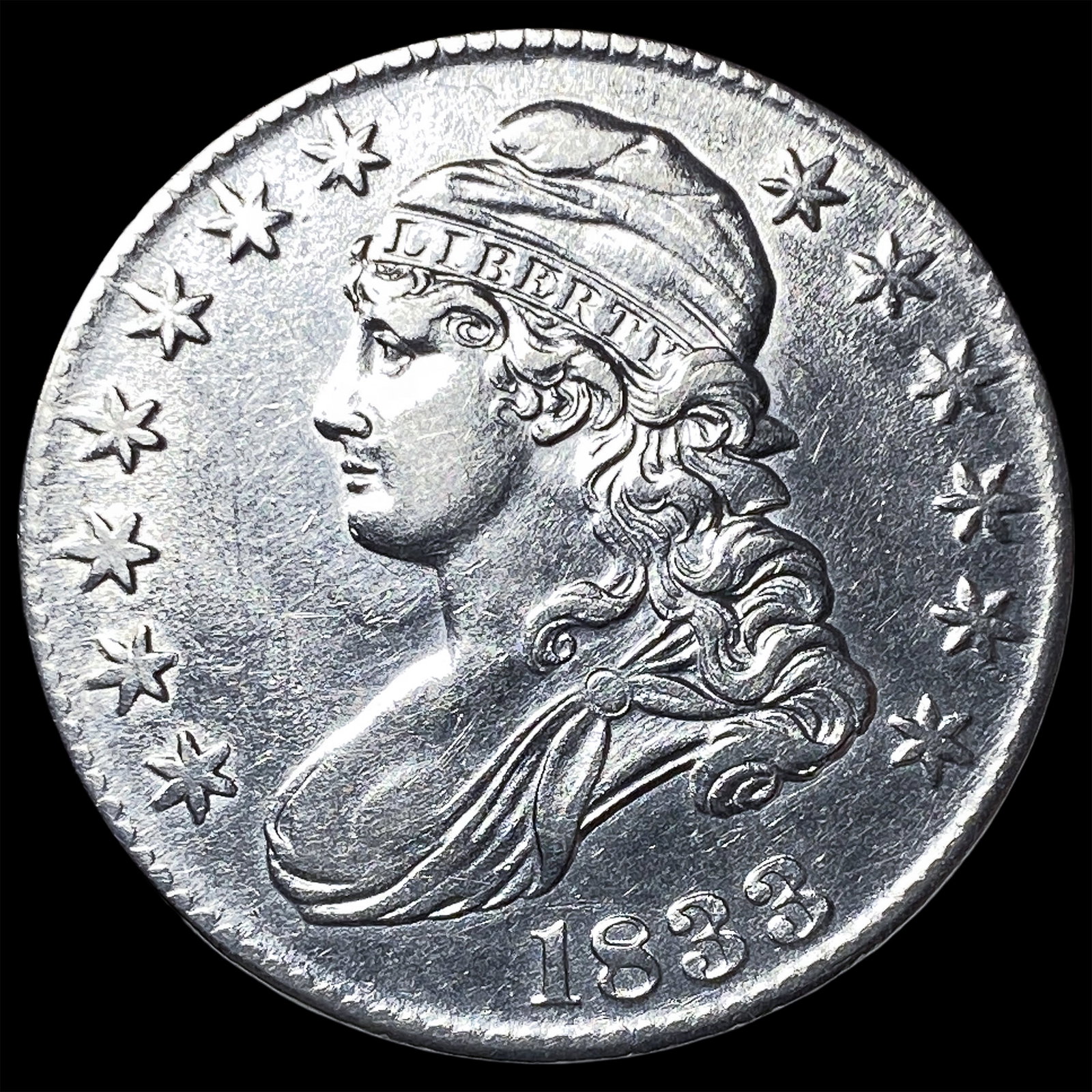 1833 Capped Bust Silver 50C UNCIRCULATED: 1833 Capped Bust Silver 50C UNCIRCULATED