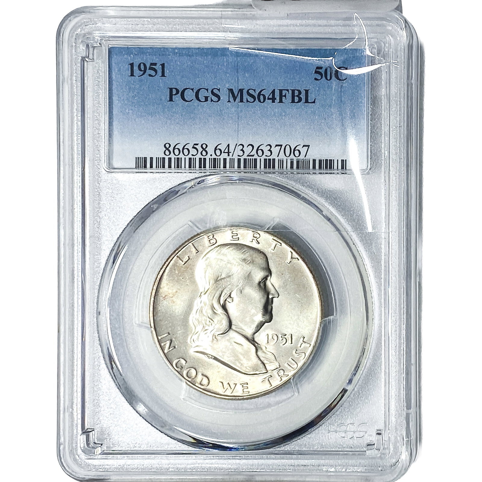 1951 Franklin Half Dollar PCGS MS64 FBL