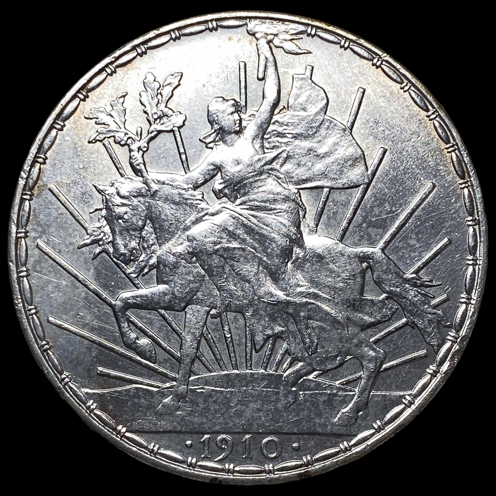 1910 Mexico Silver Peso. CLOSELY UNCIRCULATED: 1910 Mexico Silver Peso. CLOSELY UNCIRCULATED