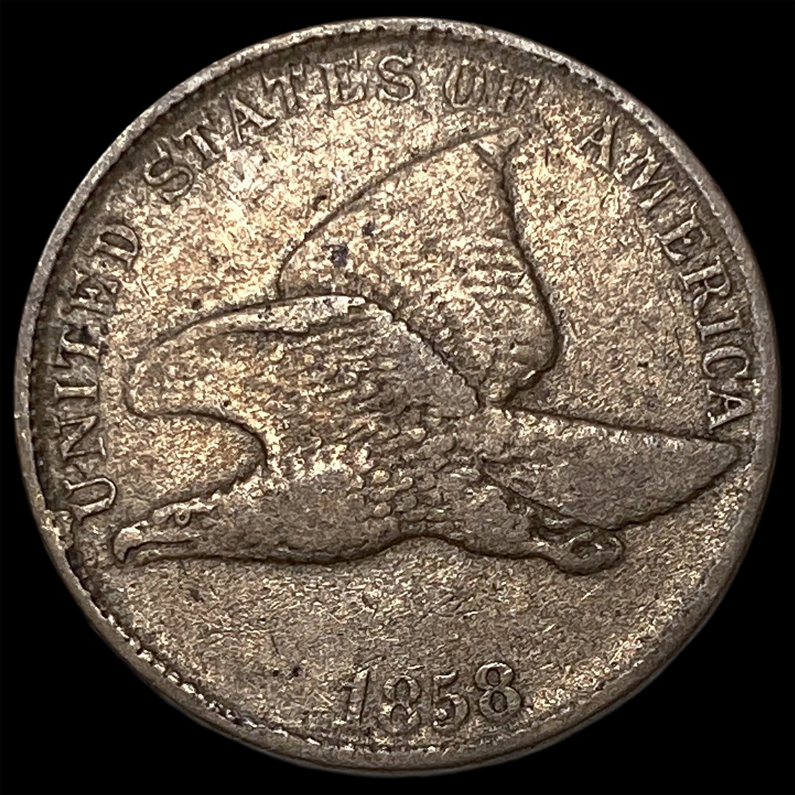 1858 Copper-Nickel Flying Eagle Cent NEARLY UNCIRCULATED (1 of 2)