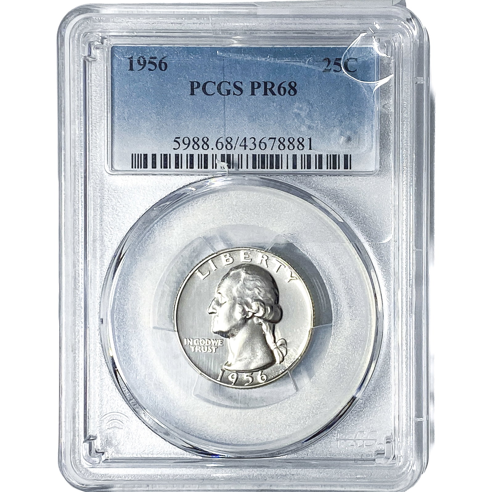 1956 Washington Silver Quarter PCGS PR68