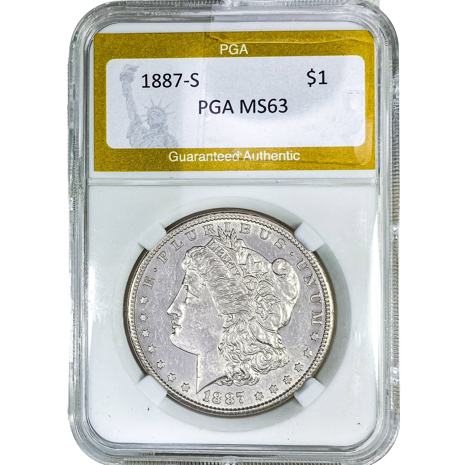 1887-S Morgan Silver Dollar PGA MS63