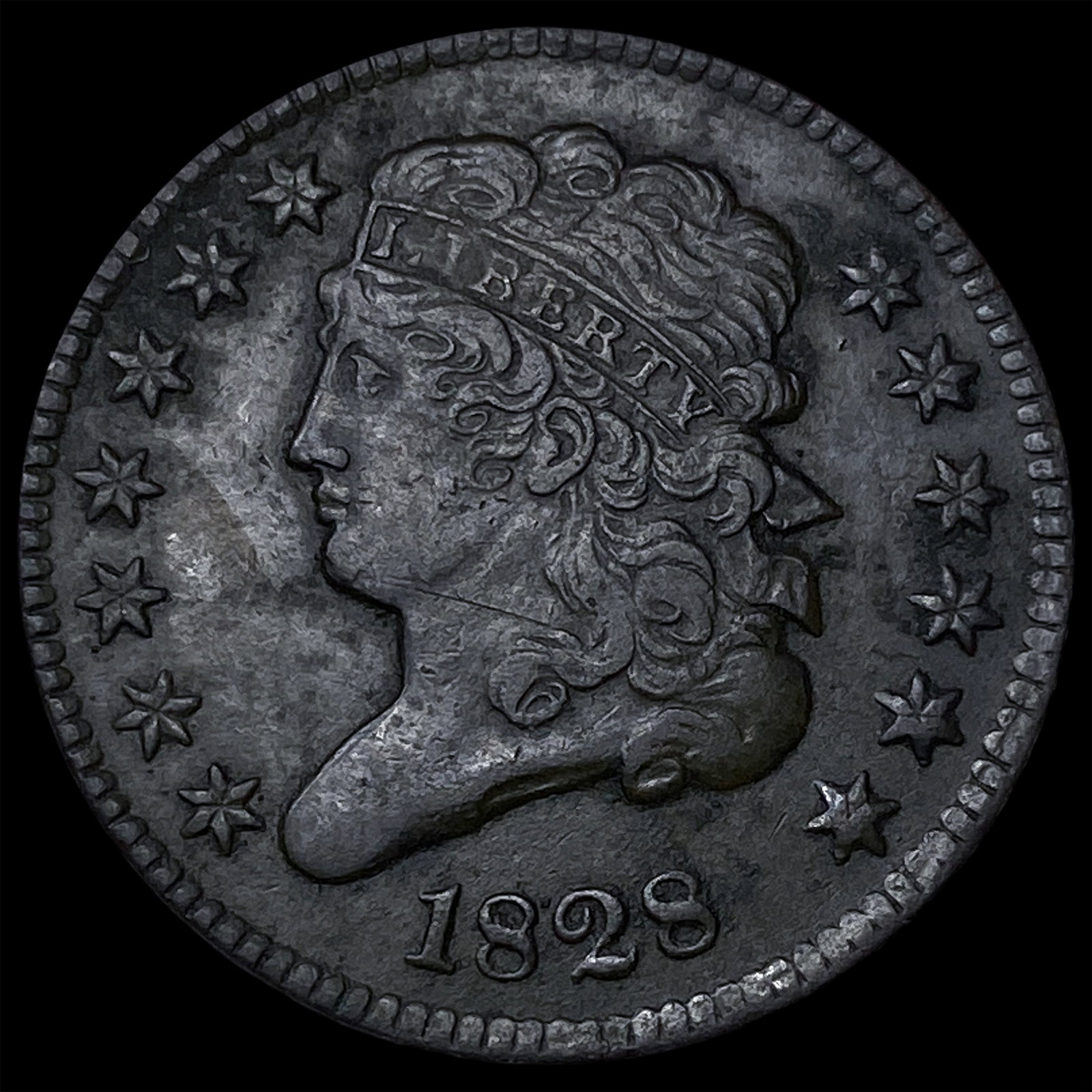 1828 13 Stars Classic Head Half Cent CHOICE AU: 1828 13 Stars Classic Head Half Cent CHOICE AU