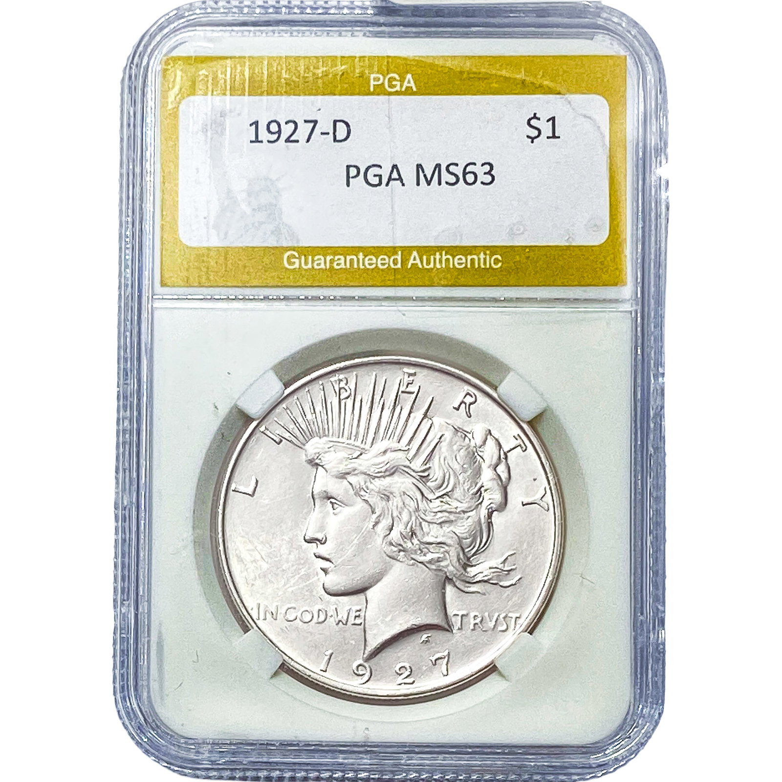 1927-D Silver Peace Dollar PGA MS63