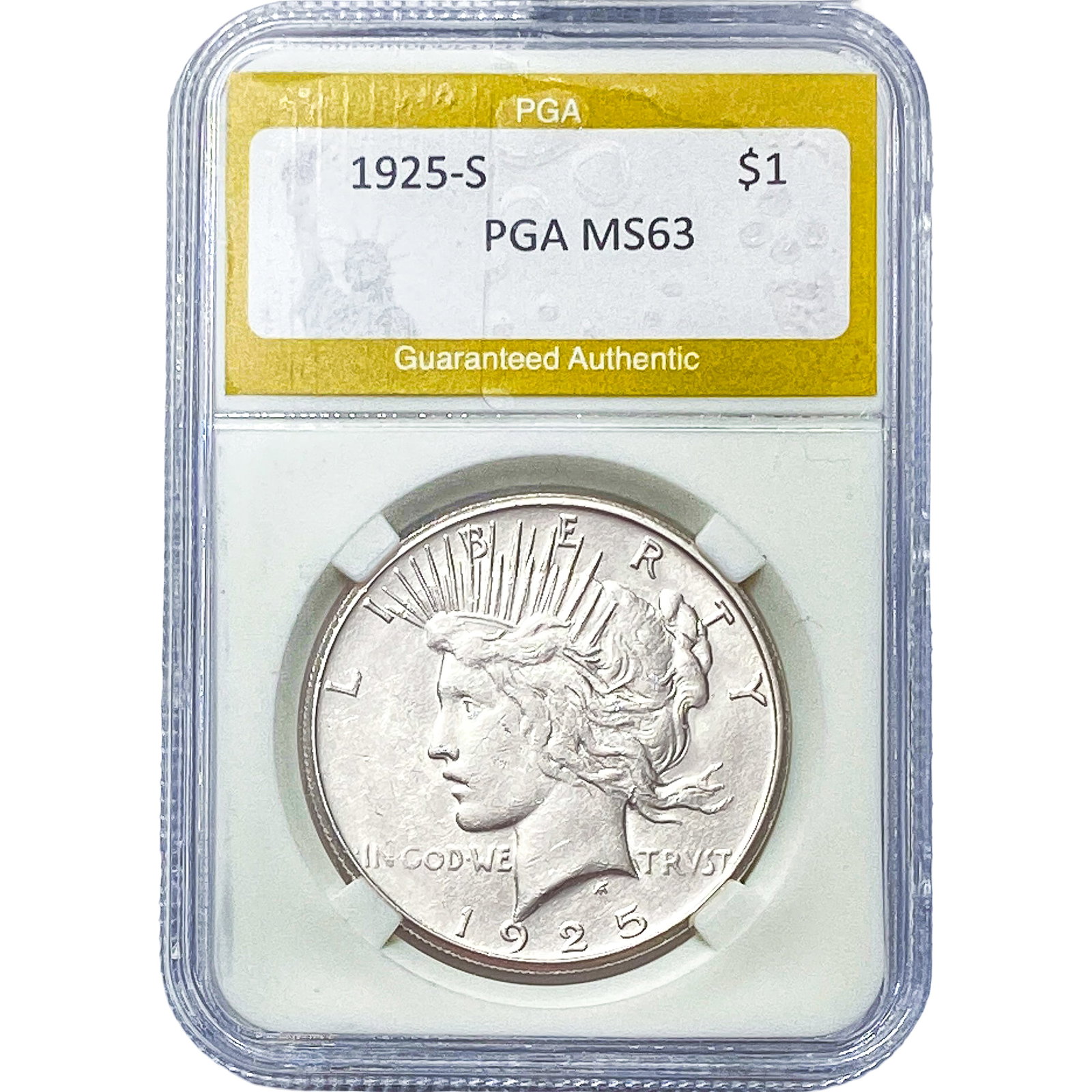 1925-S Silver Peace Dollar PGA MS63