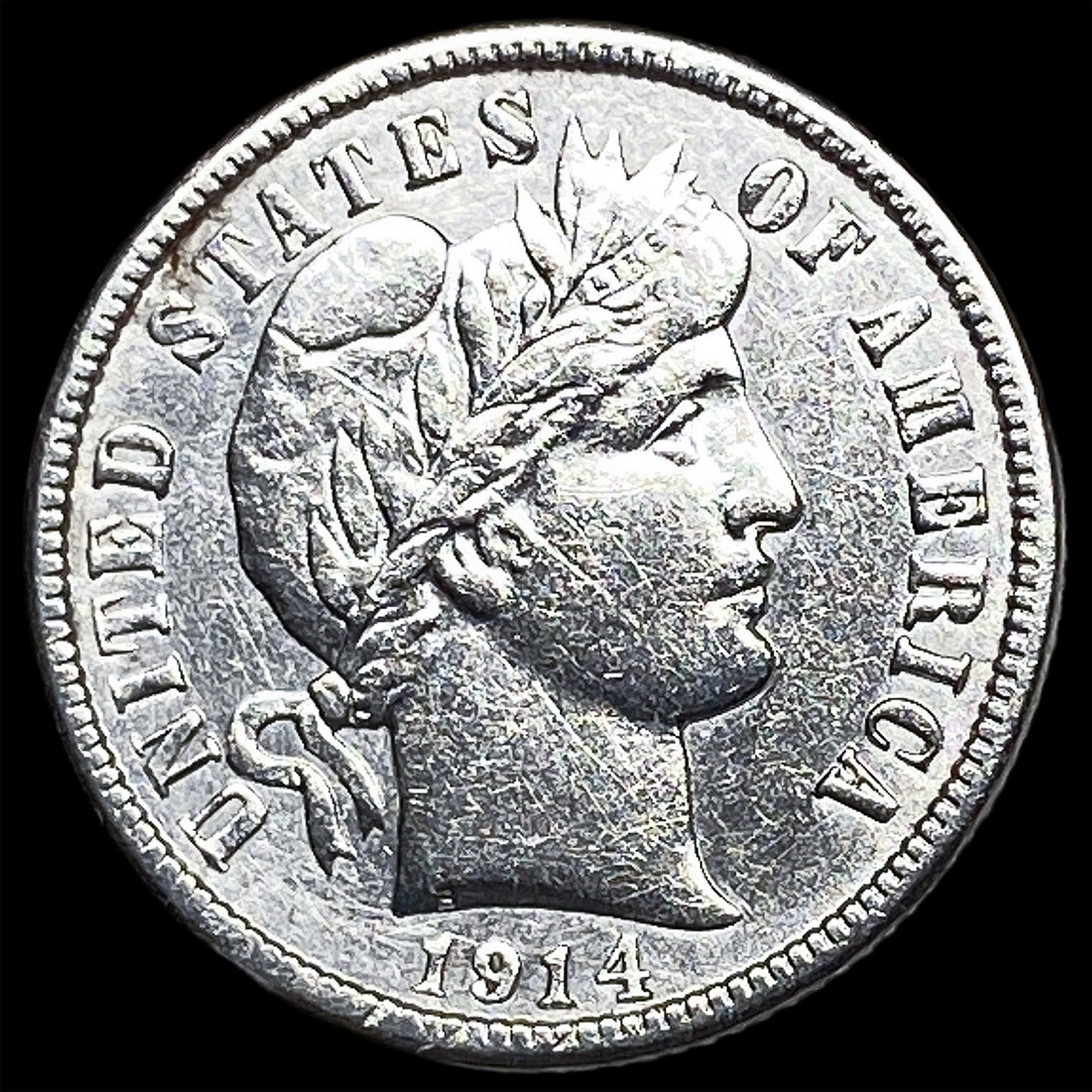 1914 Barber Dime CLOSELY UNCIRCULATED: 1914 Barber Dime CLOSELY UNCIRCULATED