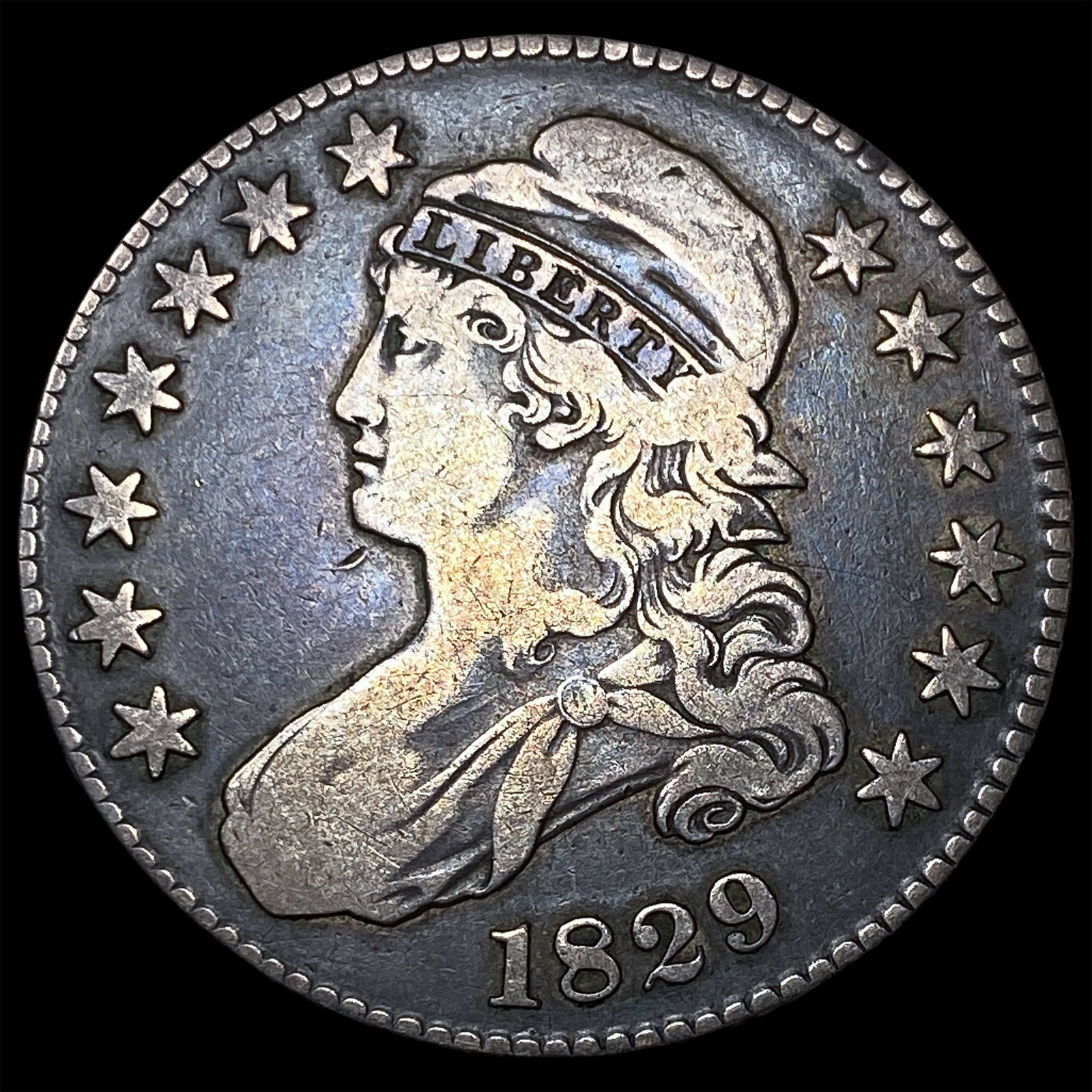 1829 Capped Bust Half Dollar NEARLY UNCIRCULATED: 1829 Capped Bust Half Dollar NEARLY UNCIRCULATED