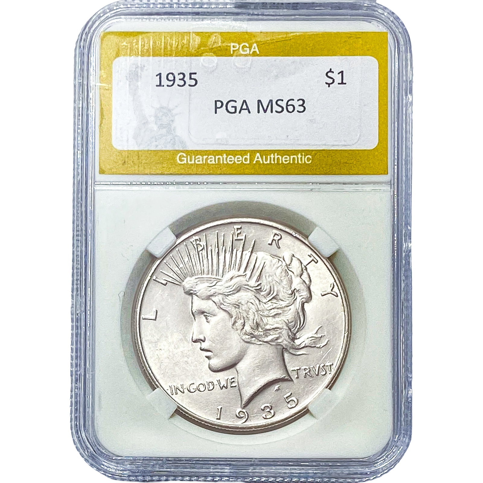 1935 Silver Peace Dollar PGA MS63