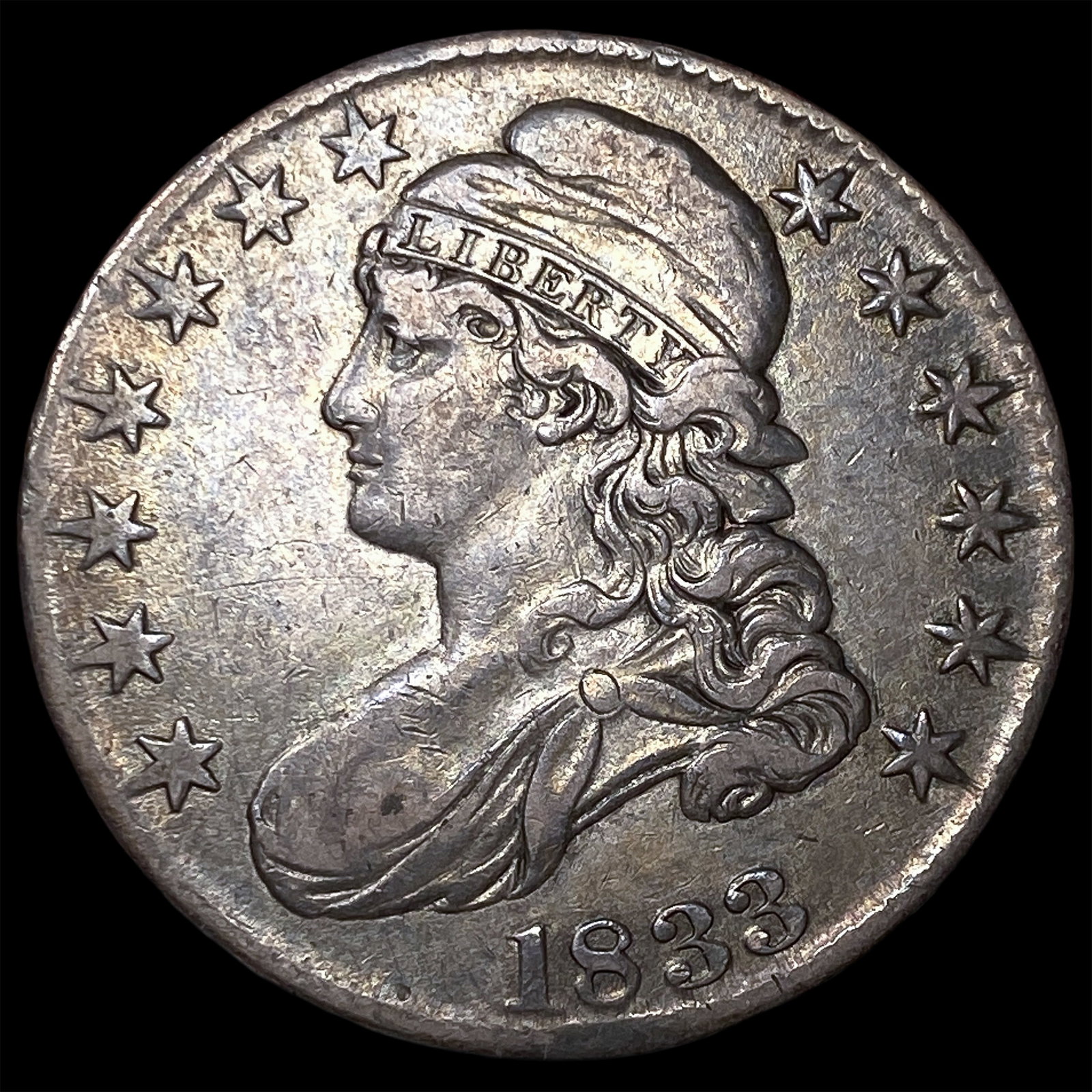 1833 Capped Bust Half Dollar NEARLY UNCIRCULATED: 1833 Capped Bust Half Dollar NEARLY UNCIRCULATED