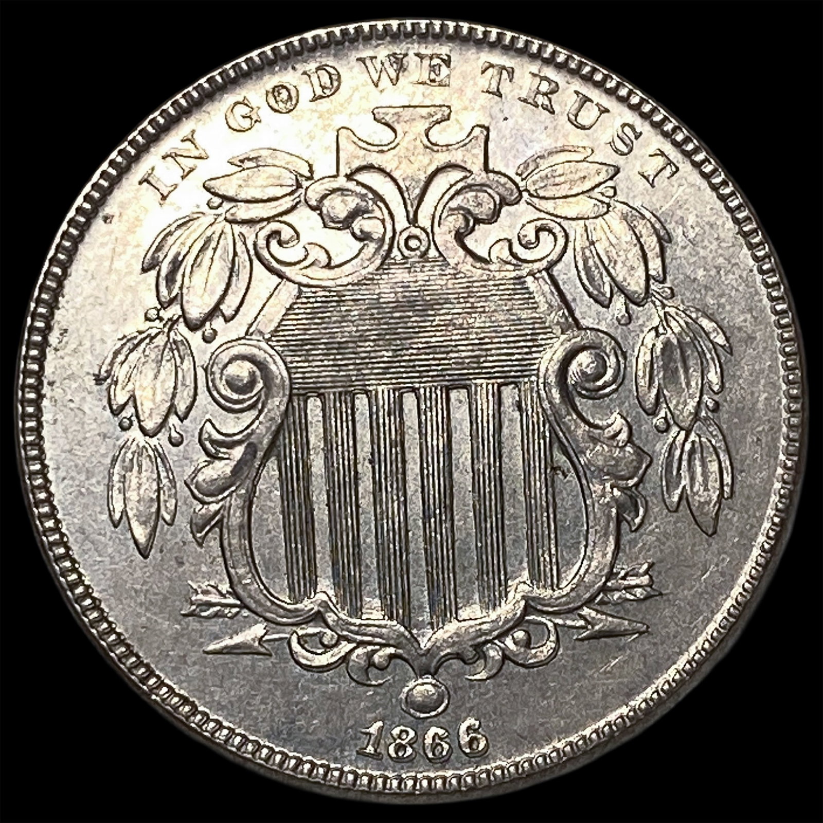 1866 Shield Nickel UNCIRCULATED: 1866 Shield Nickel UNCIRCULATED