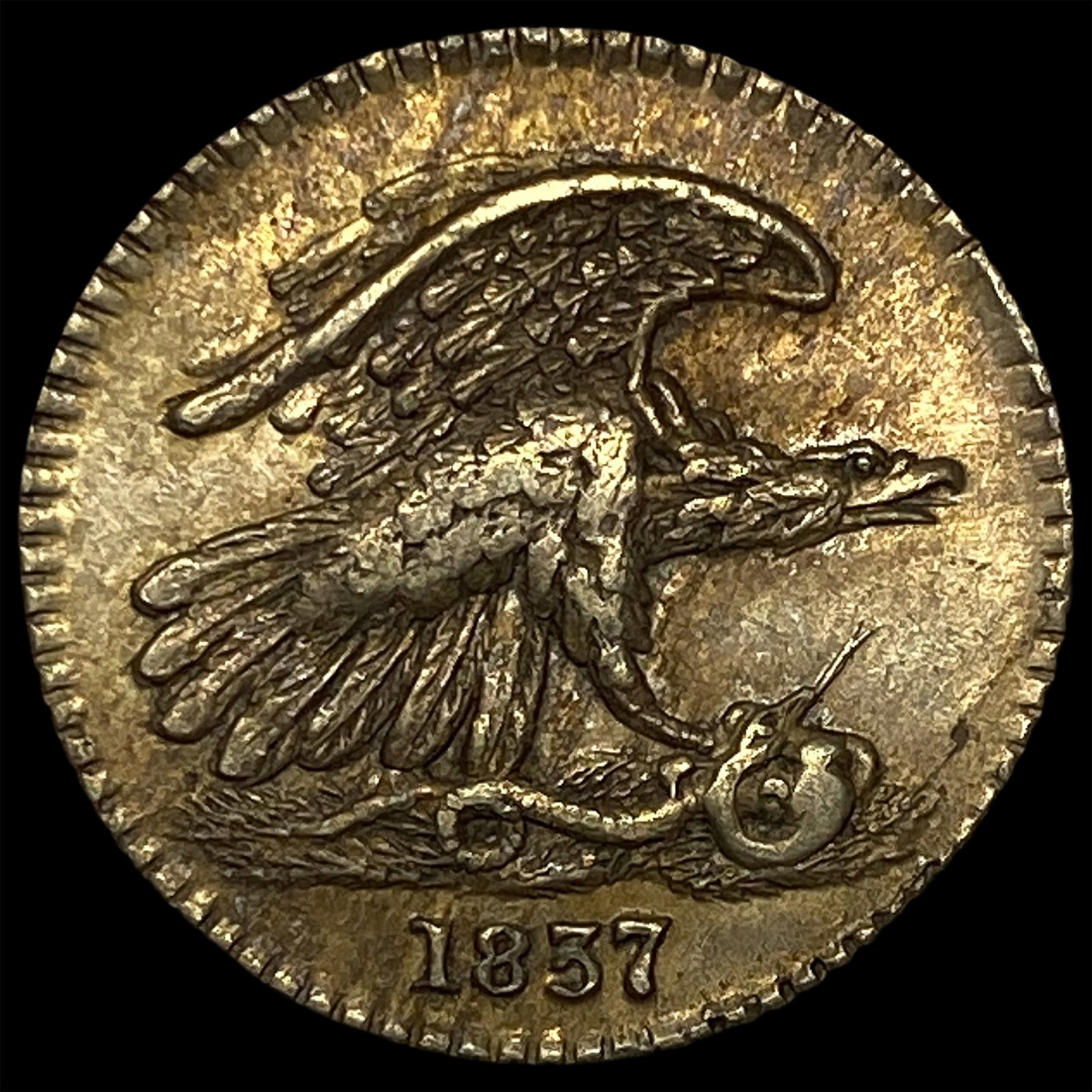 1837 Feuchtwanger One Cent Token CLOSELY UNCIRCULATED: 1837 Feuchtwanger One Cent Token CLOSELY UNCIRCULATED