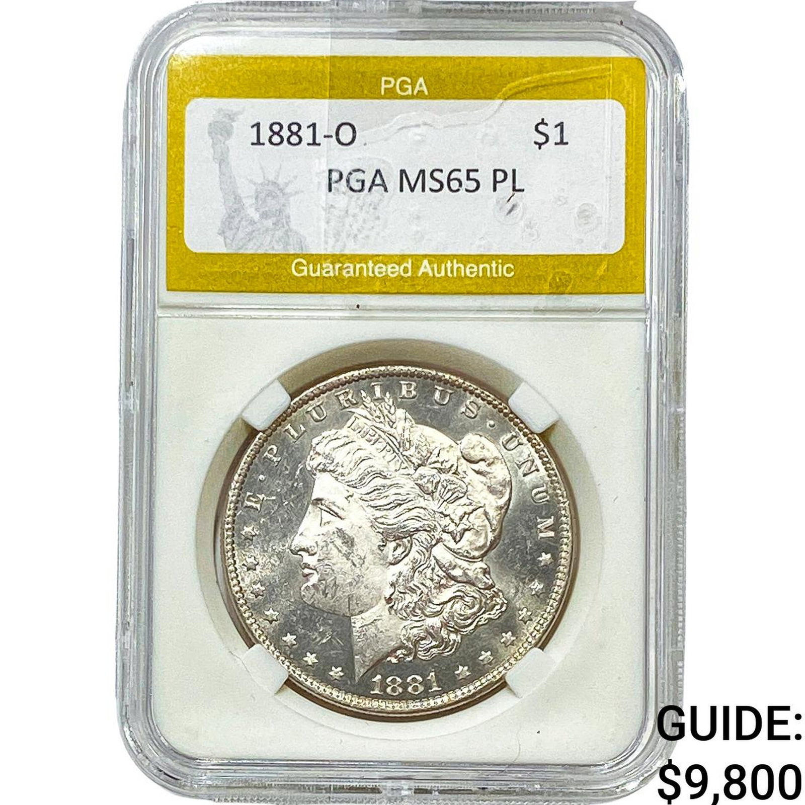 1881-O Morgan Silver Dollar PGA MS65 PL: 1881-O Morgan Silver Dollar PGA MS65 PL