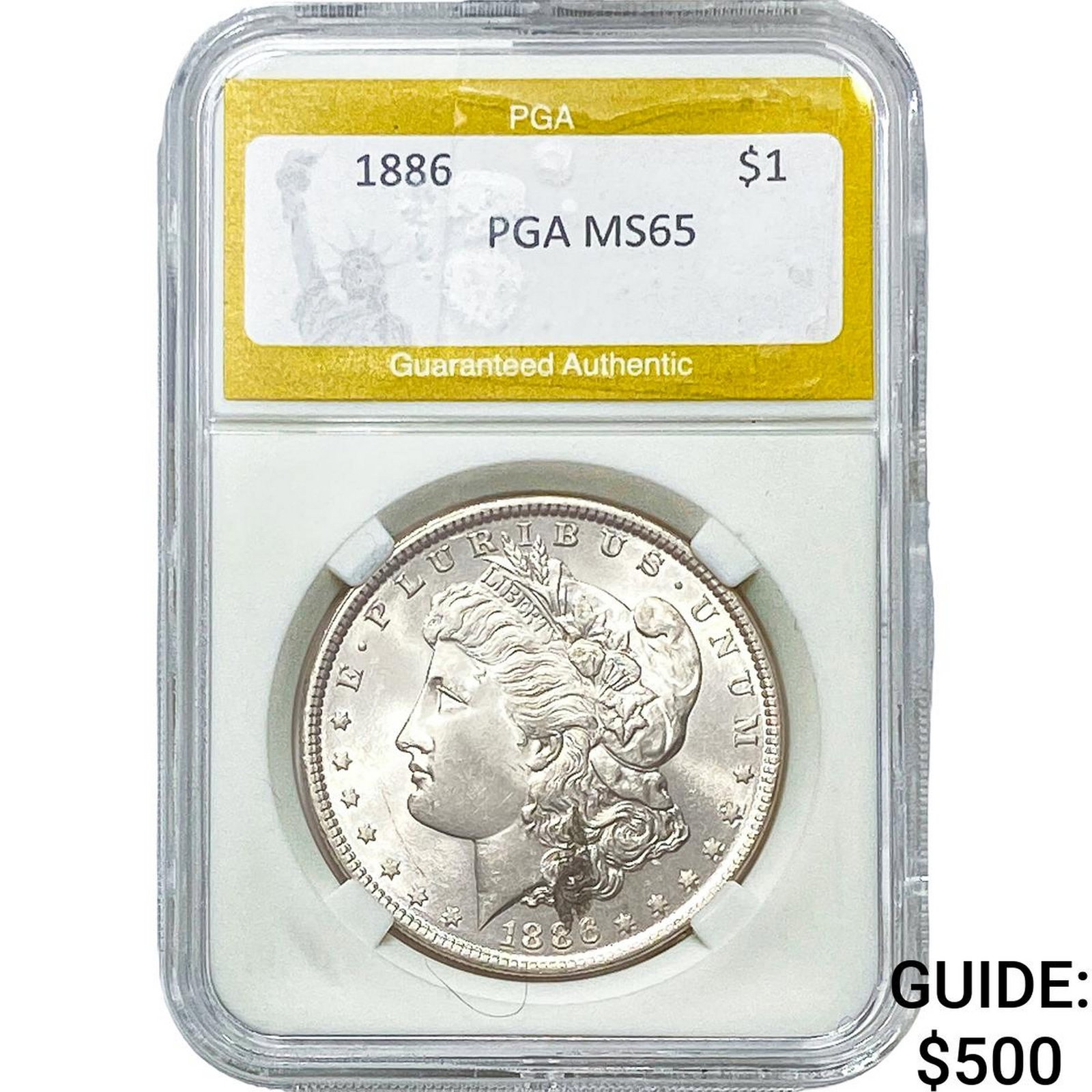 1886 Morgan Silver Dollar PGA MS65: 1886 Morgan Silver Dollar PGA MS65