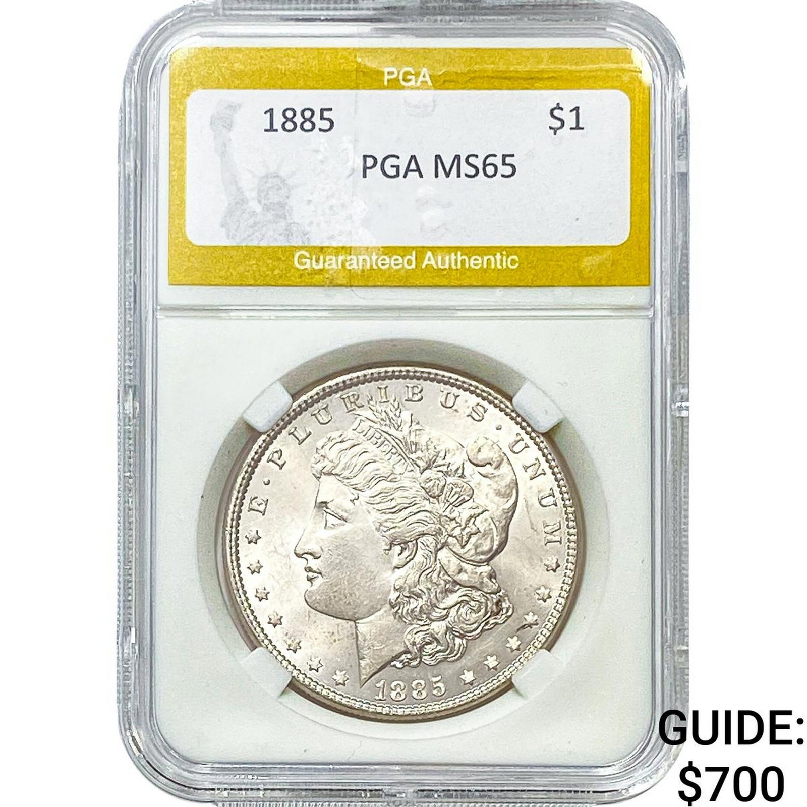 1885 Morgan Silver Dollar PGA MS65: 1885 Morgan Silver Dollar PGA MS65