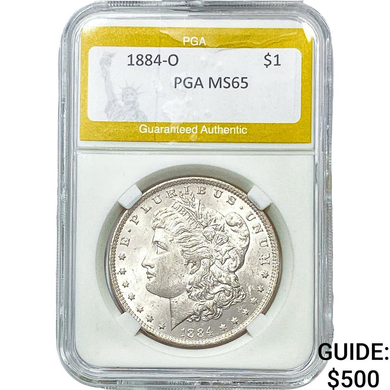 1884-O Morgan Silver Dollar PGA MS65: 1884-O Morgan Silver Dollar PGA MS65