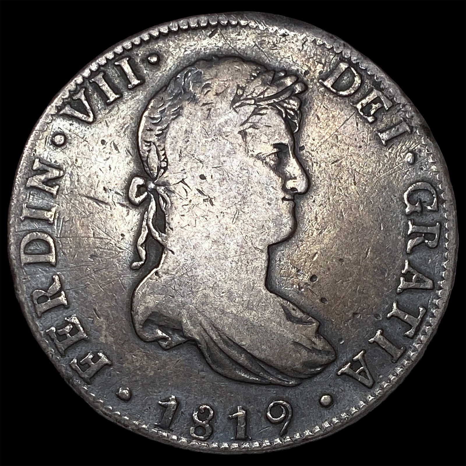 1819-Mo JJ Mexico Silver 8 Reales LIGHTLY CIRCULATED: 1819-Mo JJ Mexico Silver 8 Reales LIGHTLY CIRCULATED